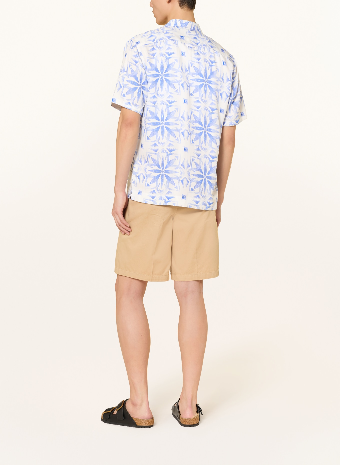 COLOURS & SONS Resorthemd GREEK TILE, normale pasvorm: WIT / BLAUW