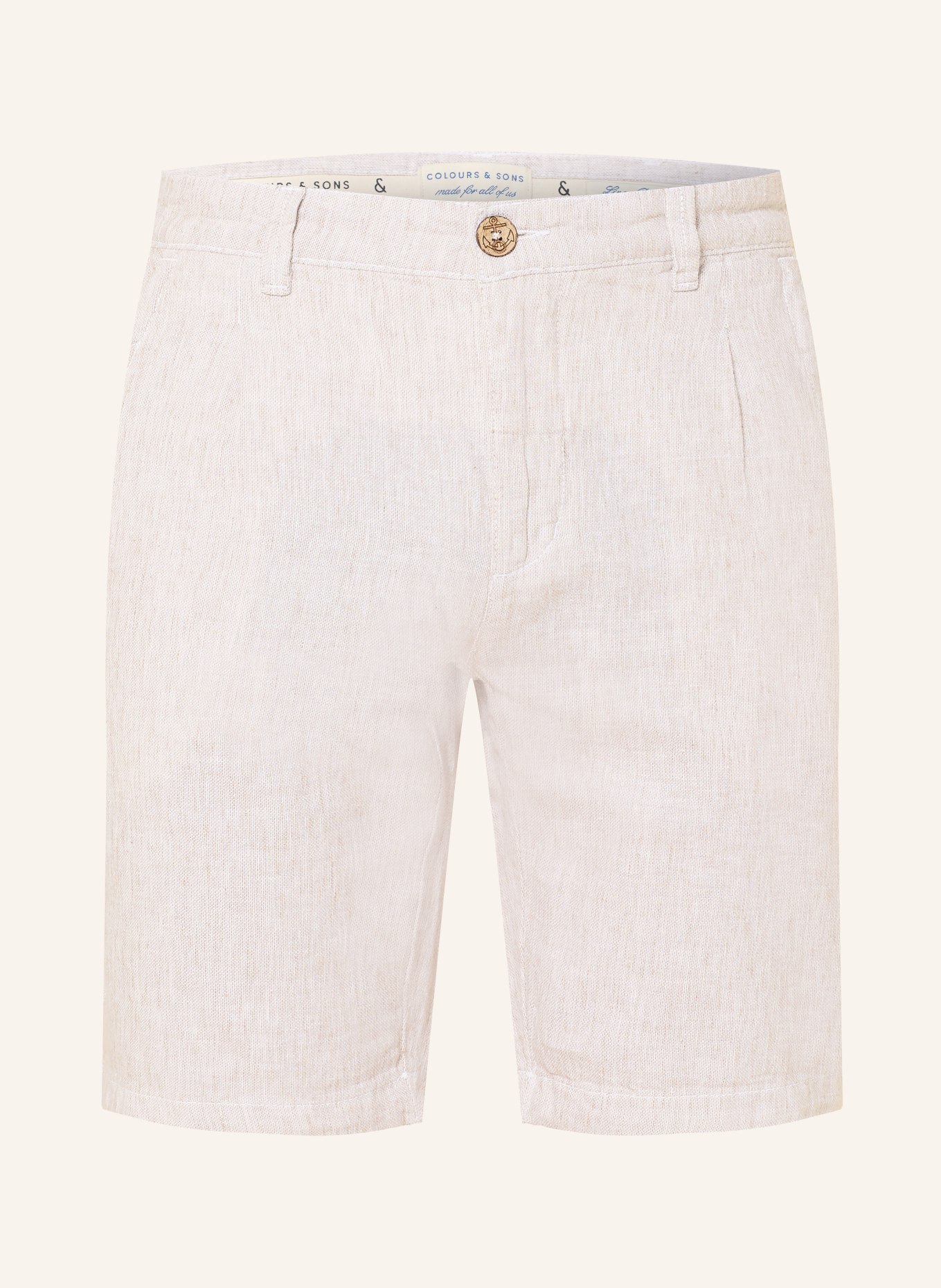 COLOURS & SONS Shorts mit Leinen: BEIGE