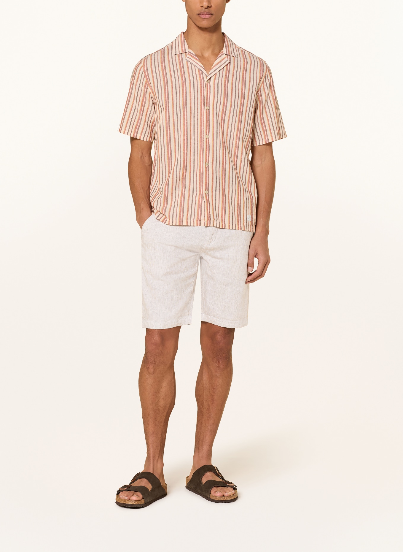 COLOURS & SONS Shorts mit Leinen: BEIGE
