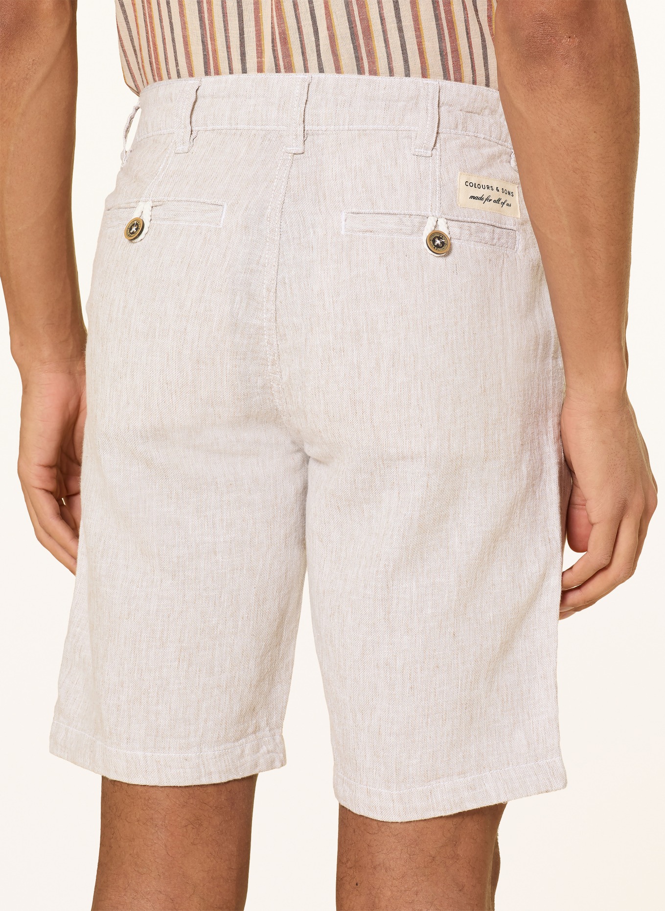 COLOURS & SONS Shorts mit Leinen: BEIGE