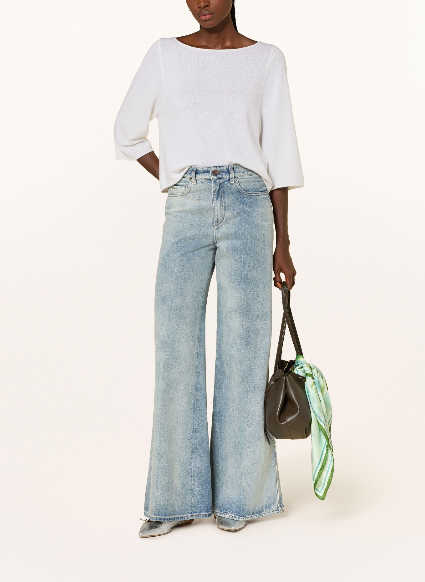 ALLUDE Cashmere-Pullover mit 3/4-Arm: ECRU