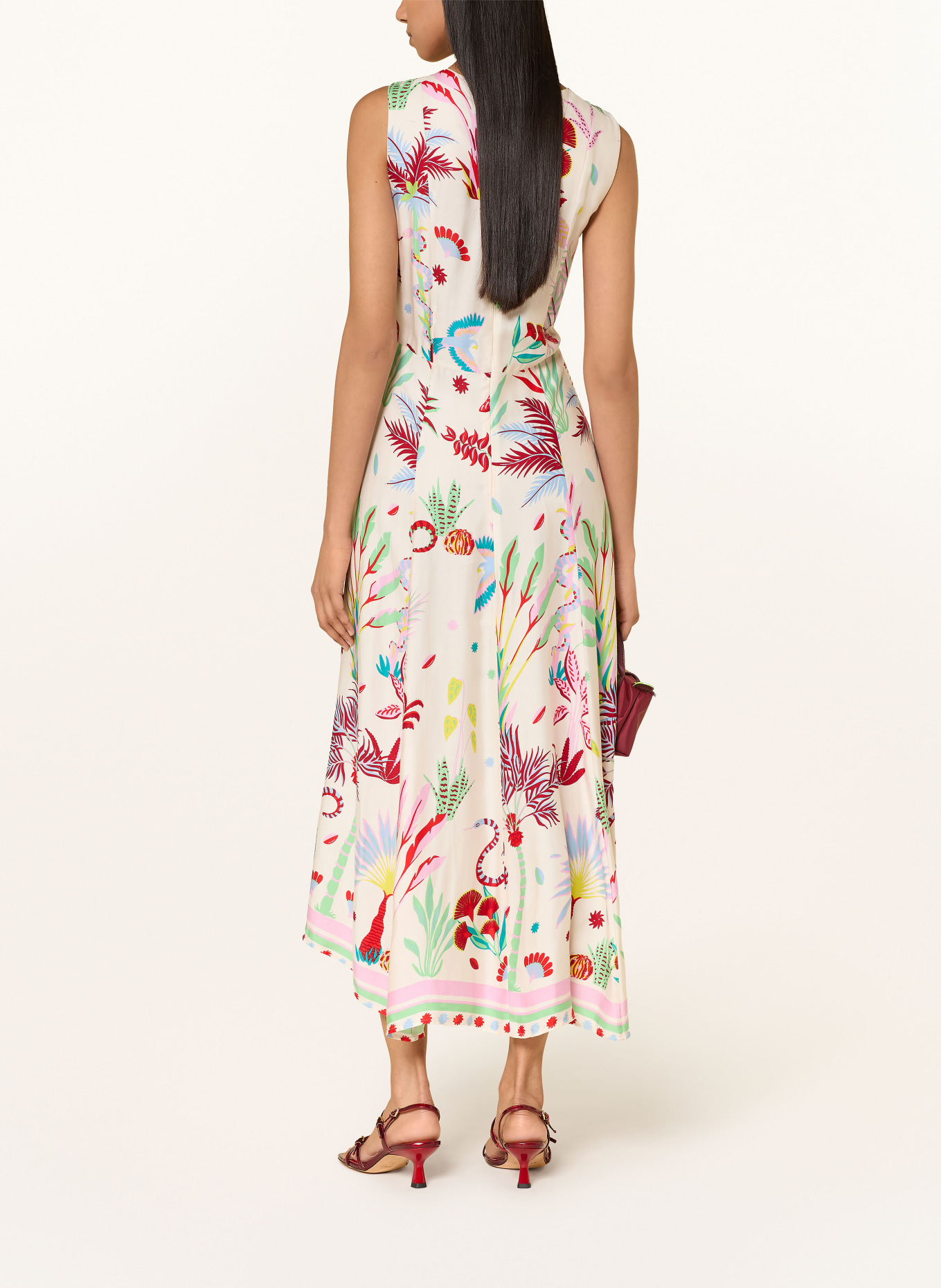 MILANO ITALY Dress: CREAM / DARK RED / LIGHT BLUE