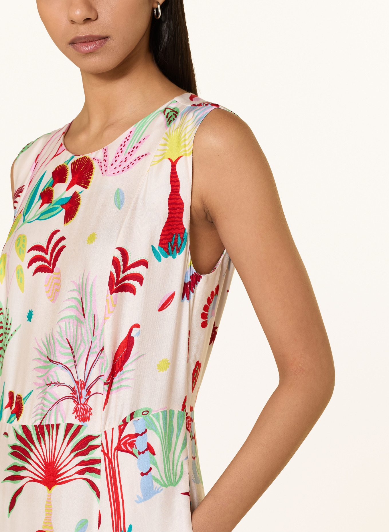 MILANO ITALY Dress: CREAM / DARK RED / LIGHT BLUE