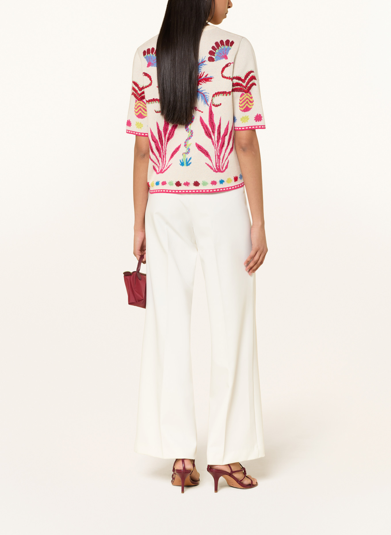 MILANO ITALY Strickjacke: CREME / PINK / DUNKELROT