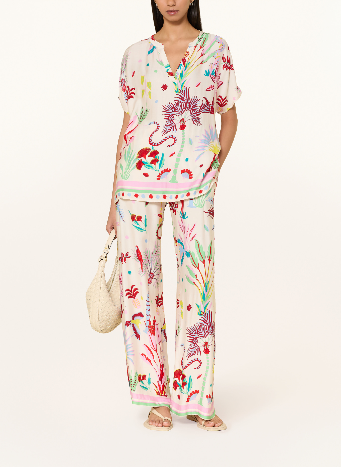 MILANO ITALY Marlenehose: CREME / DUNKELROT / HELLBLAU