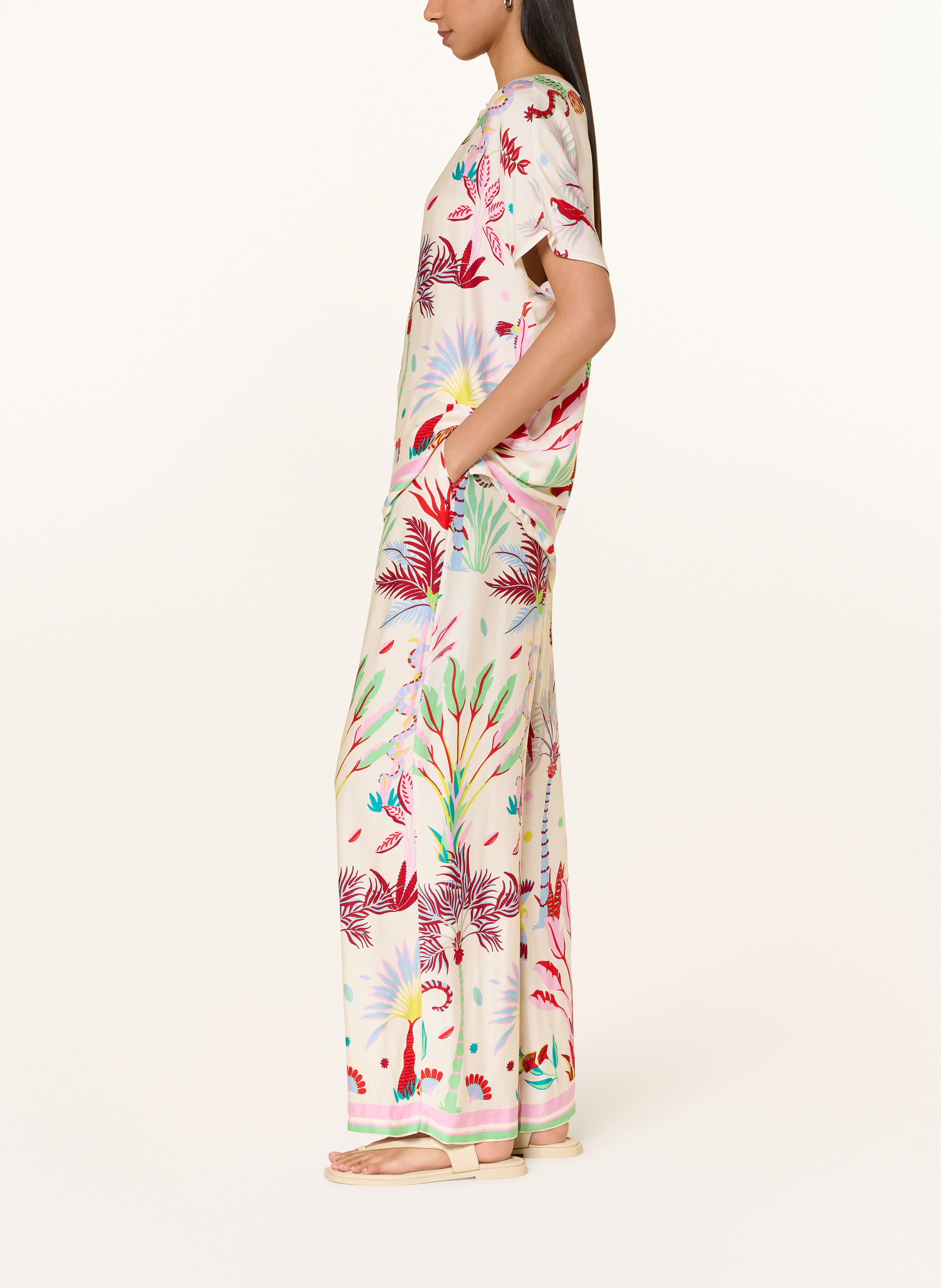 MILANO ITALY Marlenehose: CREME / DUNKELROT / HELLBLAU