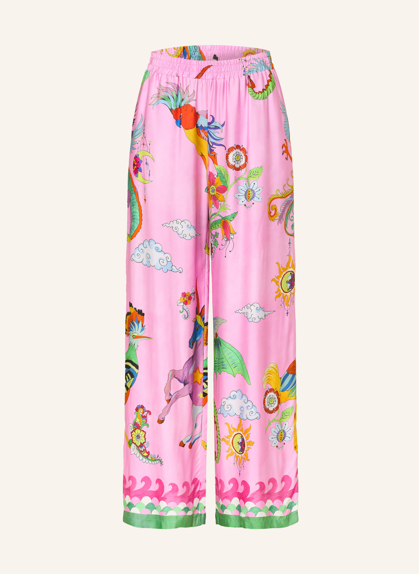 MILANO ITALY Satin Marlene pants: PINK / RED / GREEN