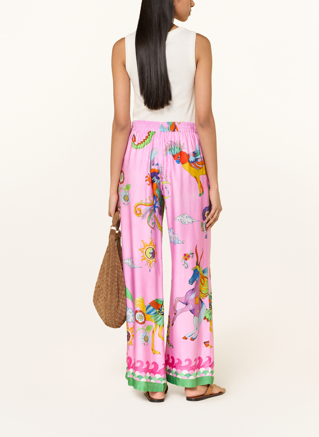 MILANO ITALY Satin Marlene pants: PINK / RED / GREEN