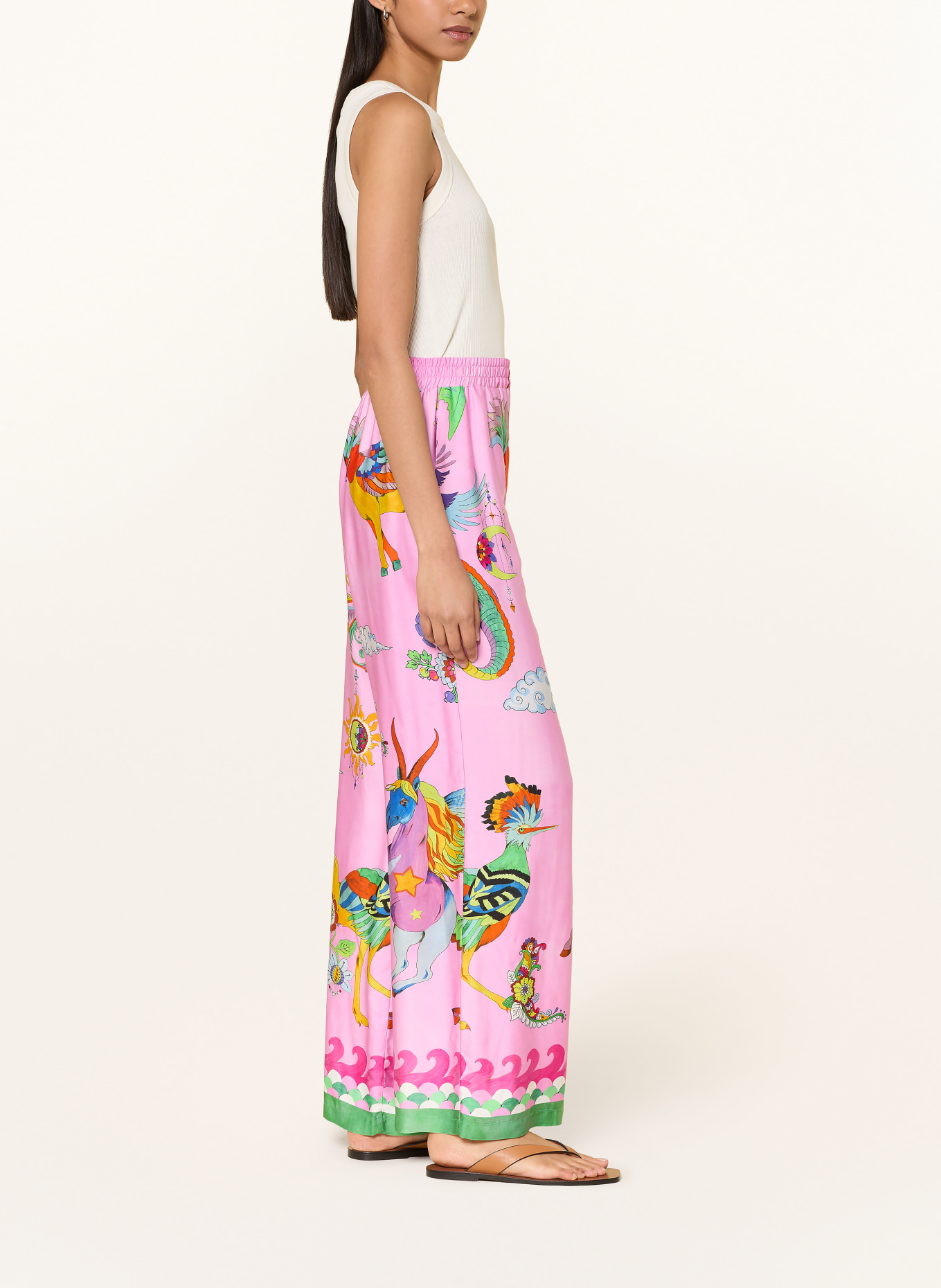 MILANO ITALY Satin Marlene pants: PINK / RED / GREEN