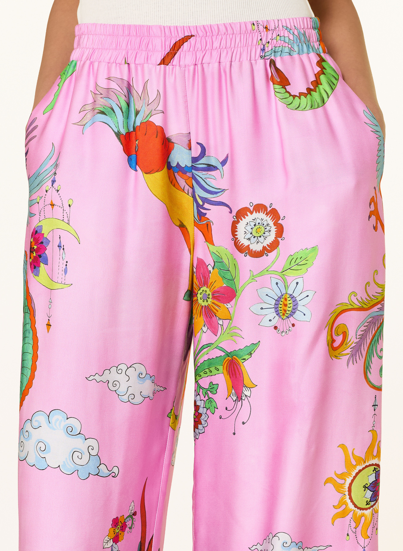 MILANO ITALY Satin Marlene pants: PINK / RED / GREEN