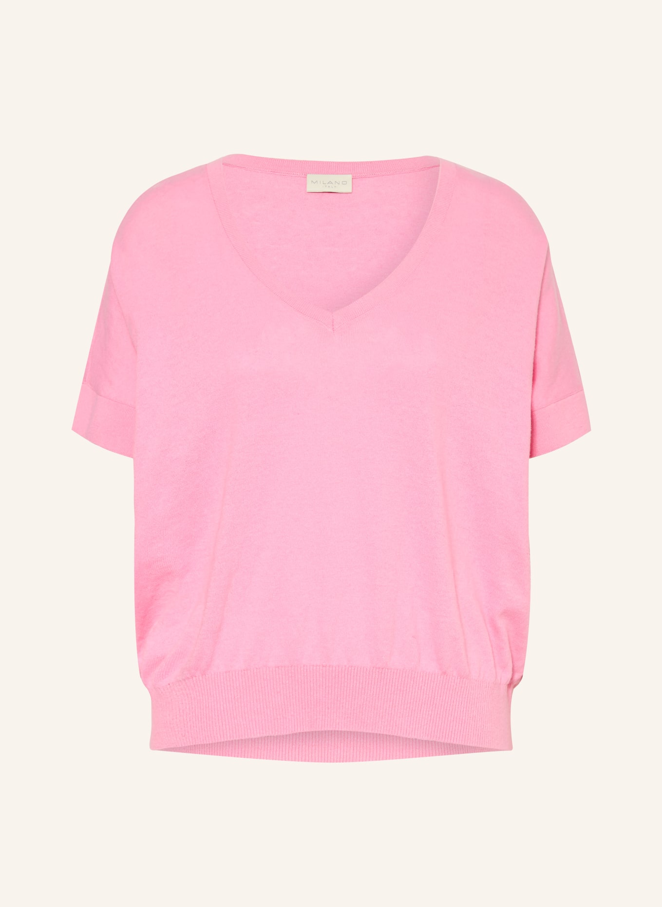 MILANO ITALY Gebreid shirt met linnen: ROZE
