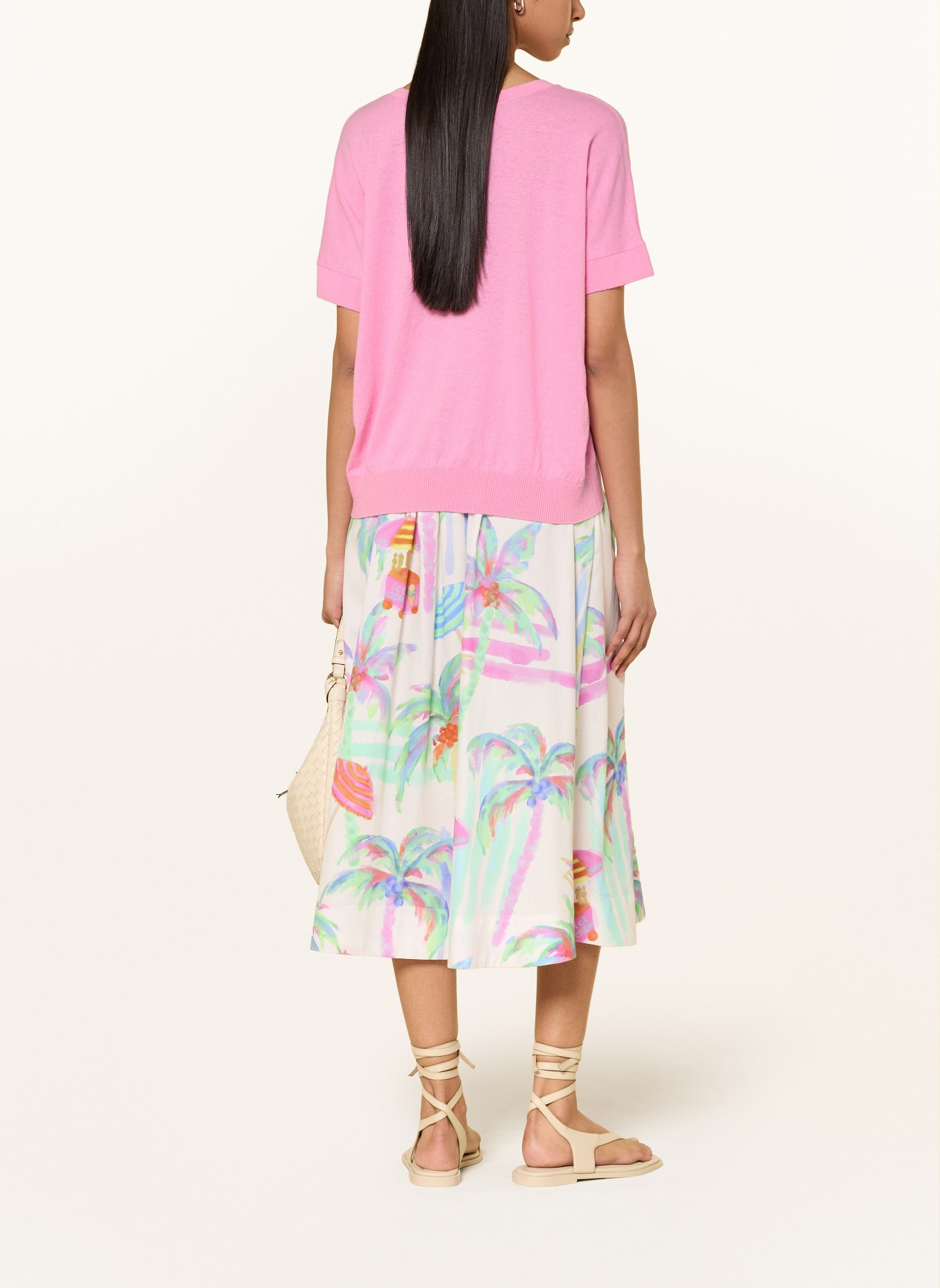 MILANO ITALY Gebreid shirt met linnen: ROZE