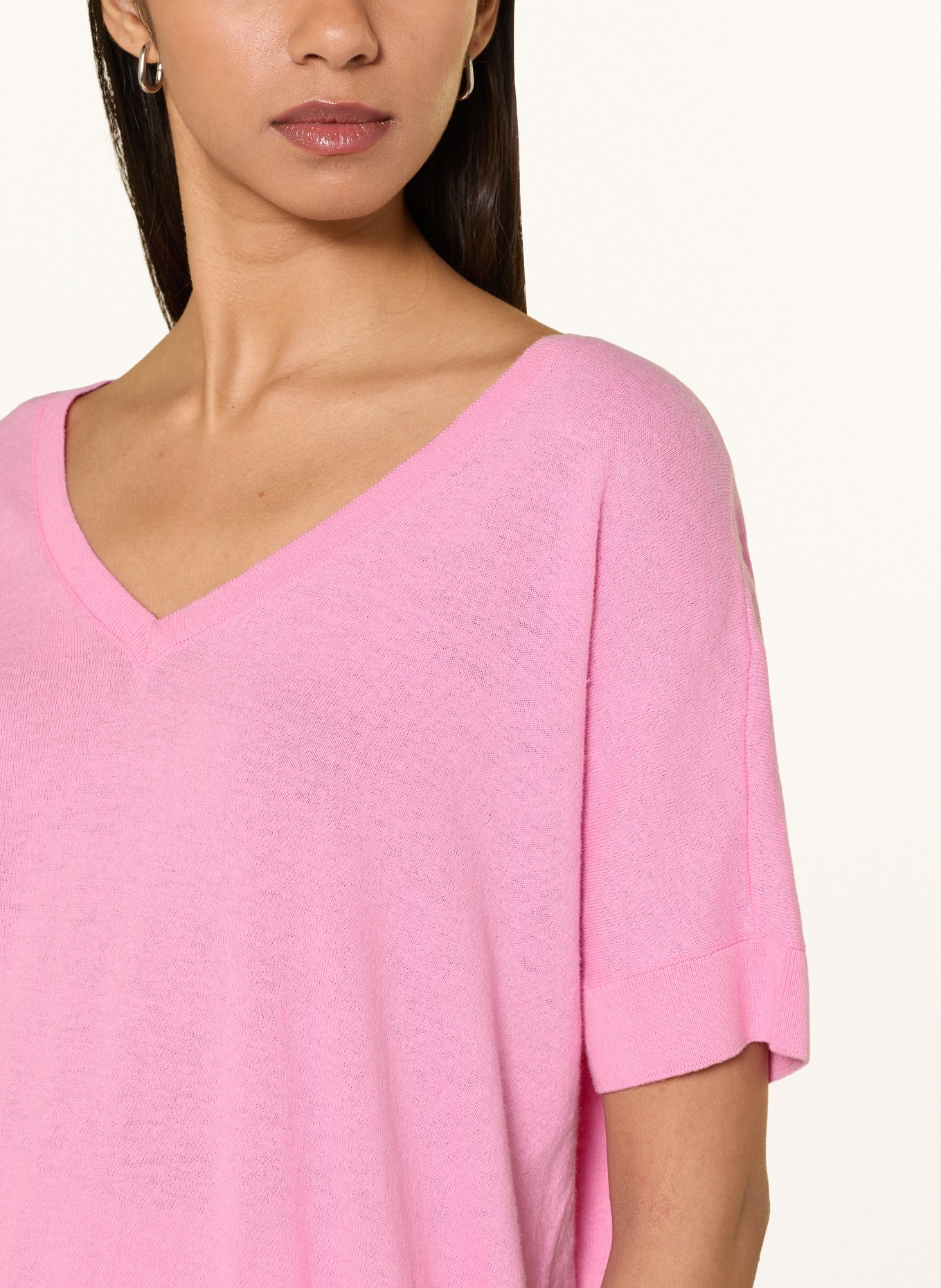 MILANO ITALY Gebreid shirt met linnen: ROZE