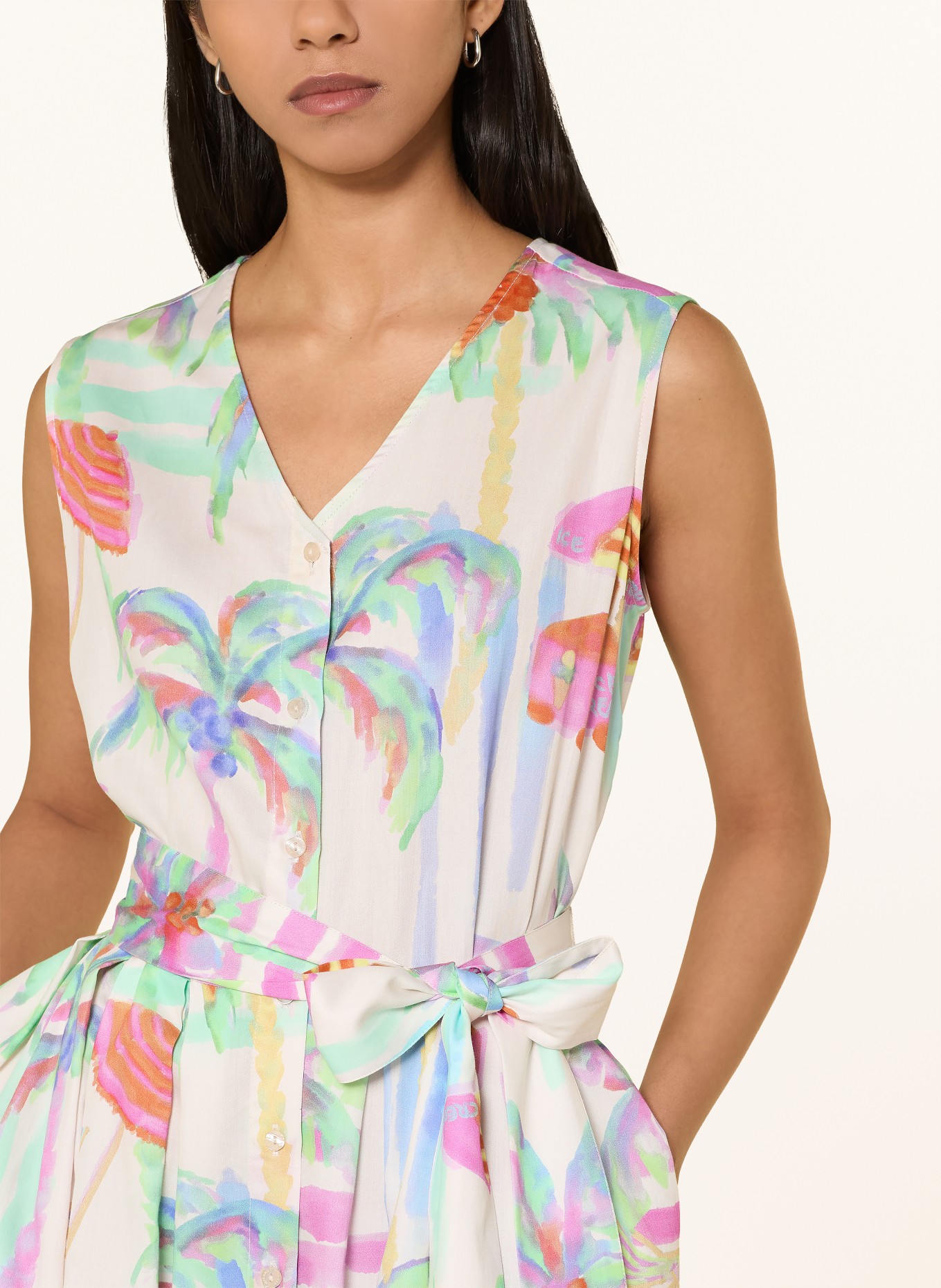 MILANO ITALY Dress: CREAM / LIGHT GREEN / LIGHT BLUE