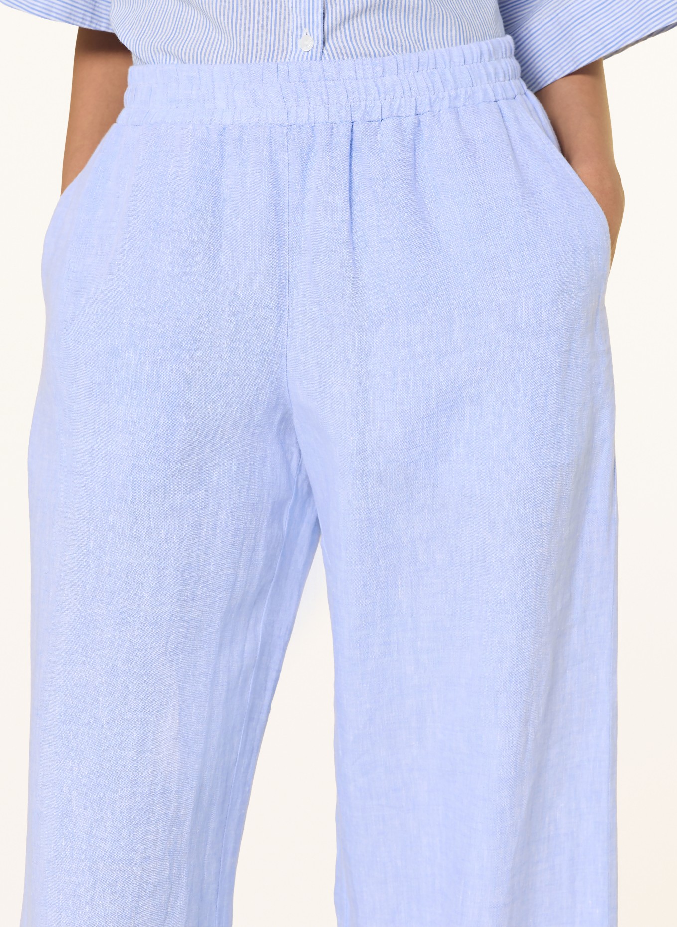 MILANO ITALY Marlenehose aus Leinen: HELLBLAU