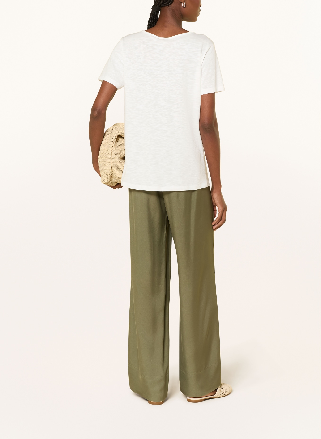 MILANO ITALY T-shirt met strass-steentjes: CRÈME / ROZE / GROEN