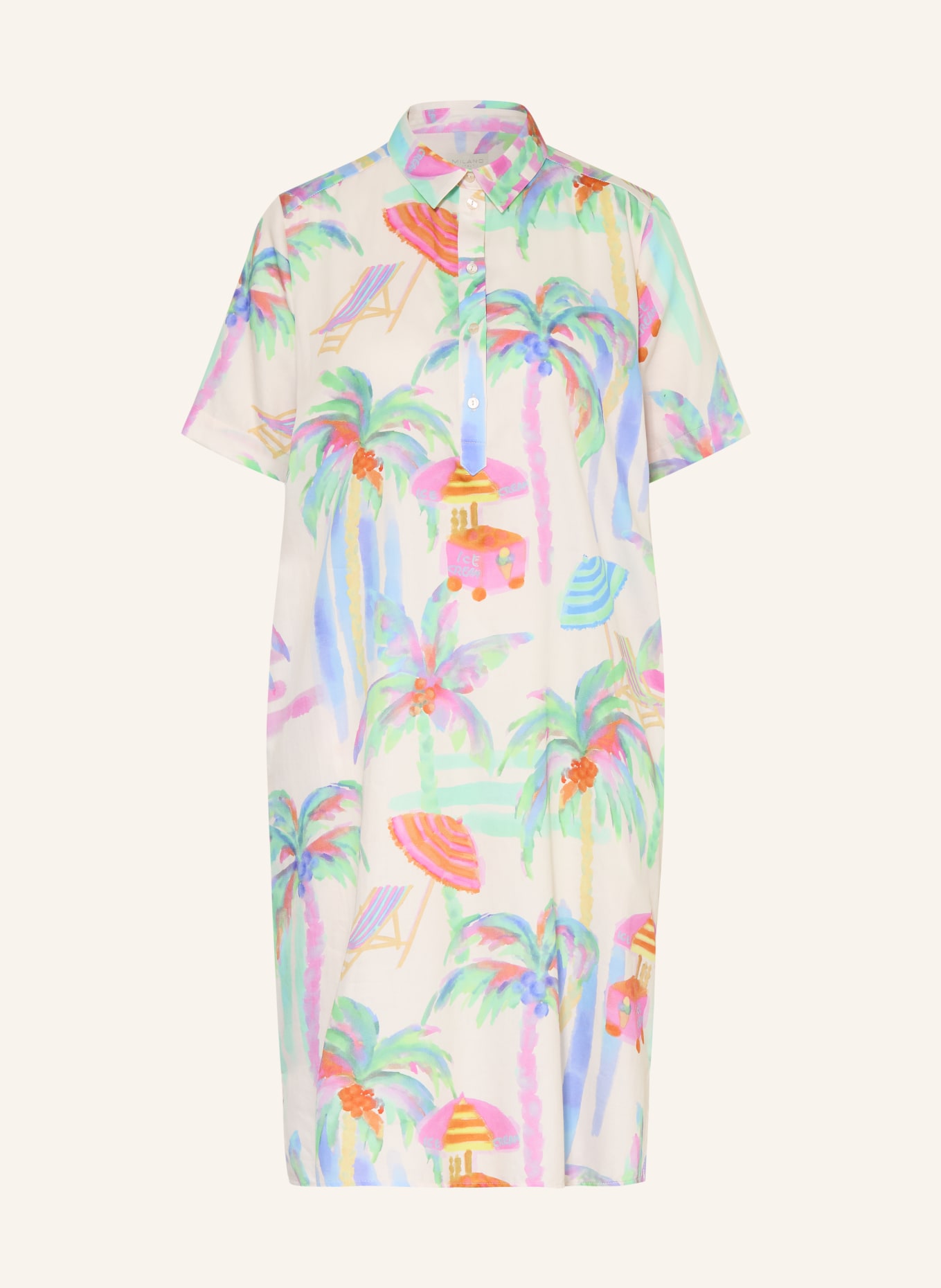 MILANO ITALY Overhemdjurk: CRÈME / LICHTGROEN / LICHTBLAUW