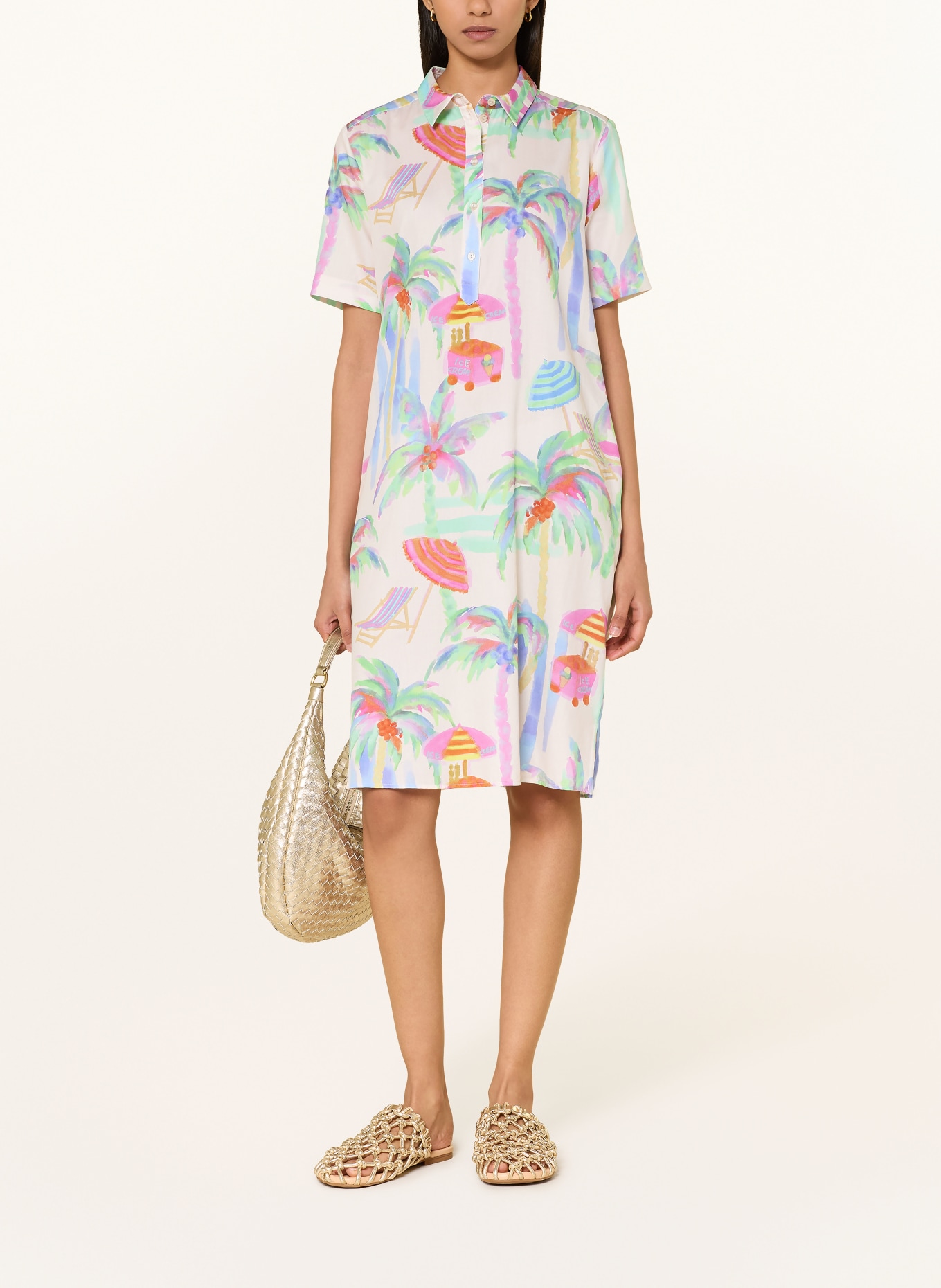 MILANO ITALY Overhemdjurk: CRÈME / LICHTGROEN / LICHTBLAUW