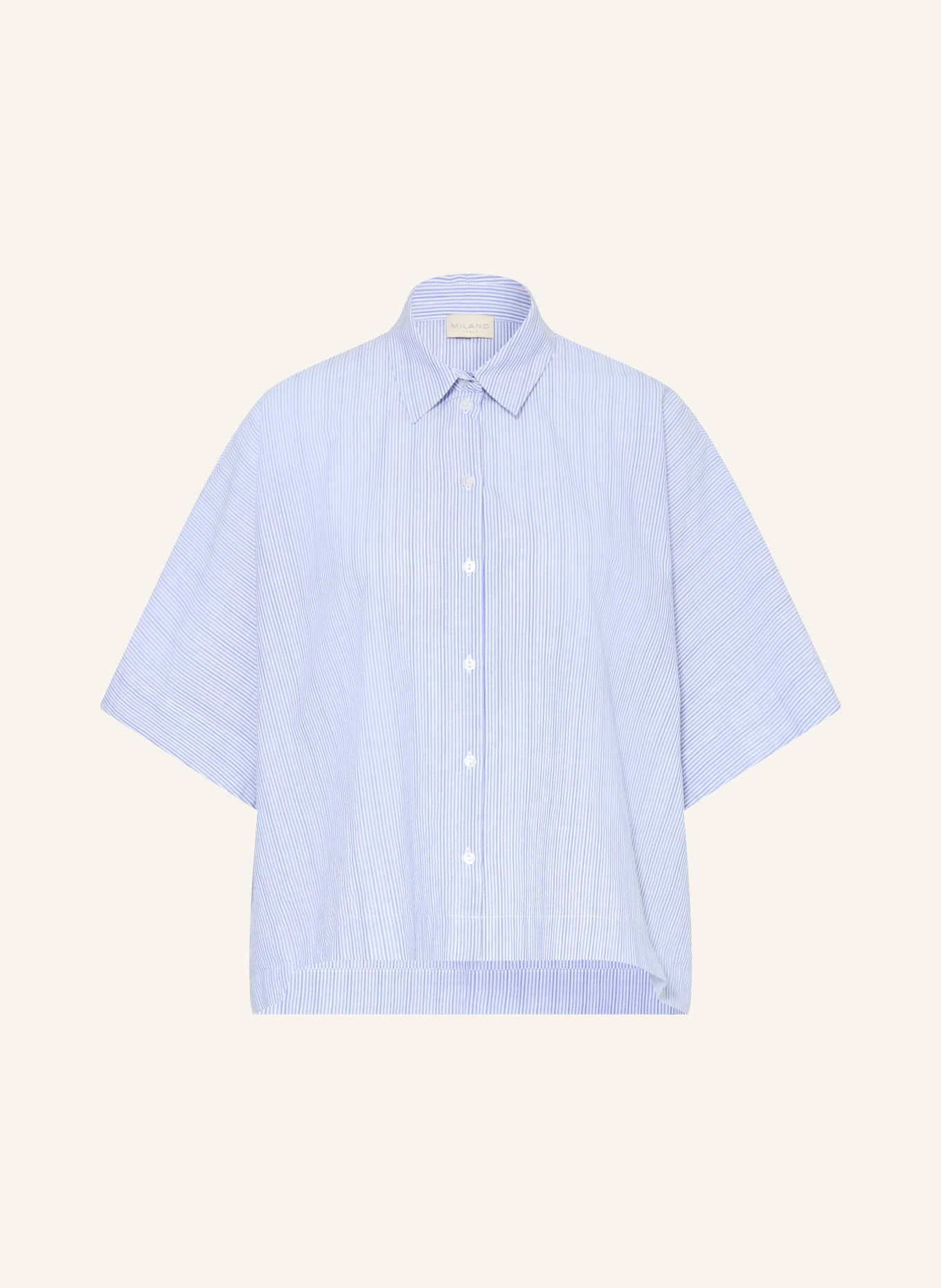 MILANO ITALY Oversized-Hemdbluse: BLAU / WEISS