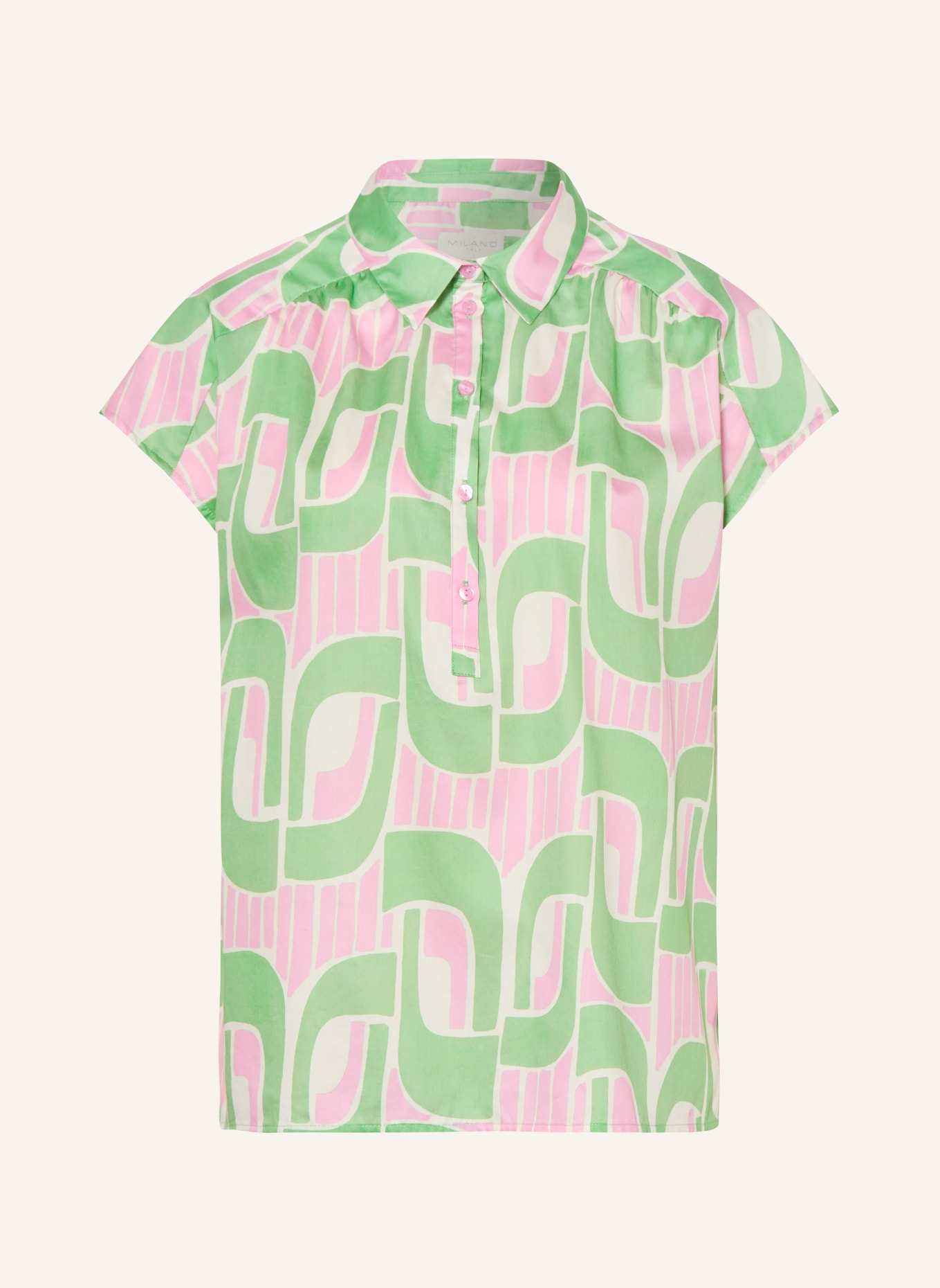 MILANO ITALY Blusenshirt: GRÜN / ROSA / CREME