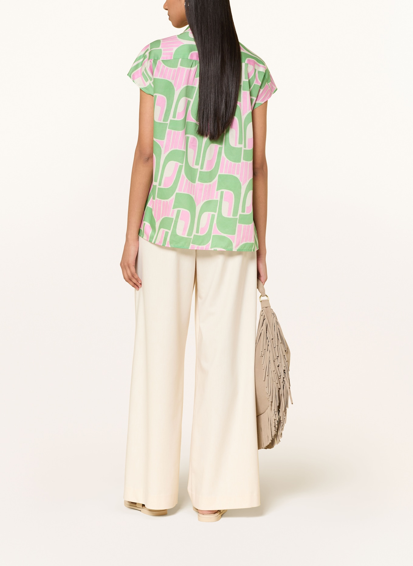 MILANO ITALY Blusenshirt: GRÜN / ROSA / CREME