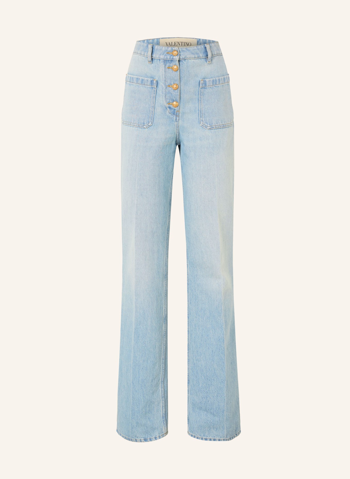 VALENTINO Bootcut-jeans: FLX DENIM LAV DIRTY BLU CHIARO