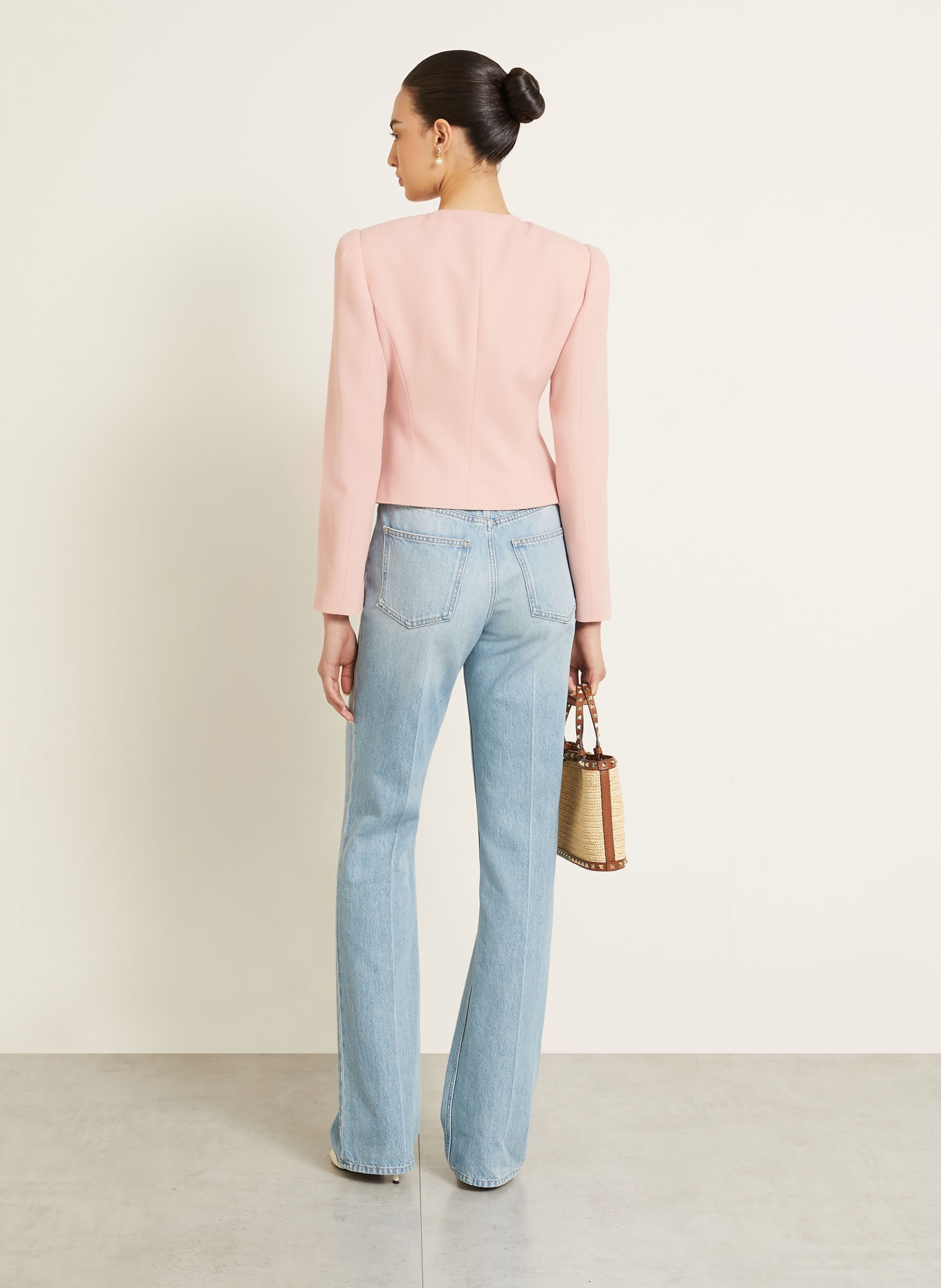 VALENTINO Bootcut-jeans: FLX DENIM LAV DIRTY BLU CHIARO