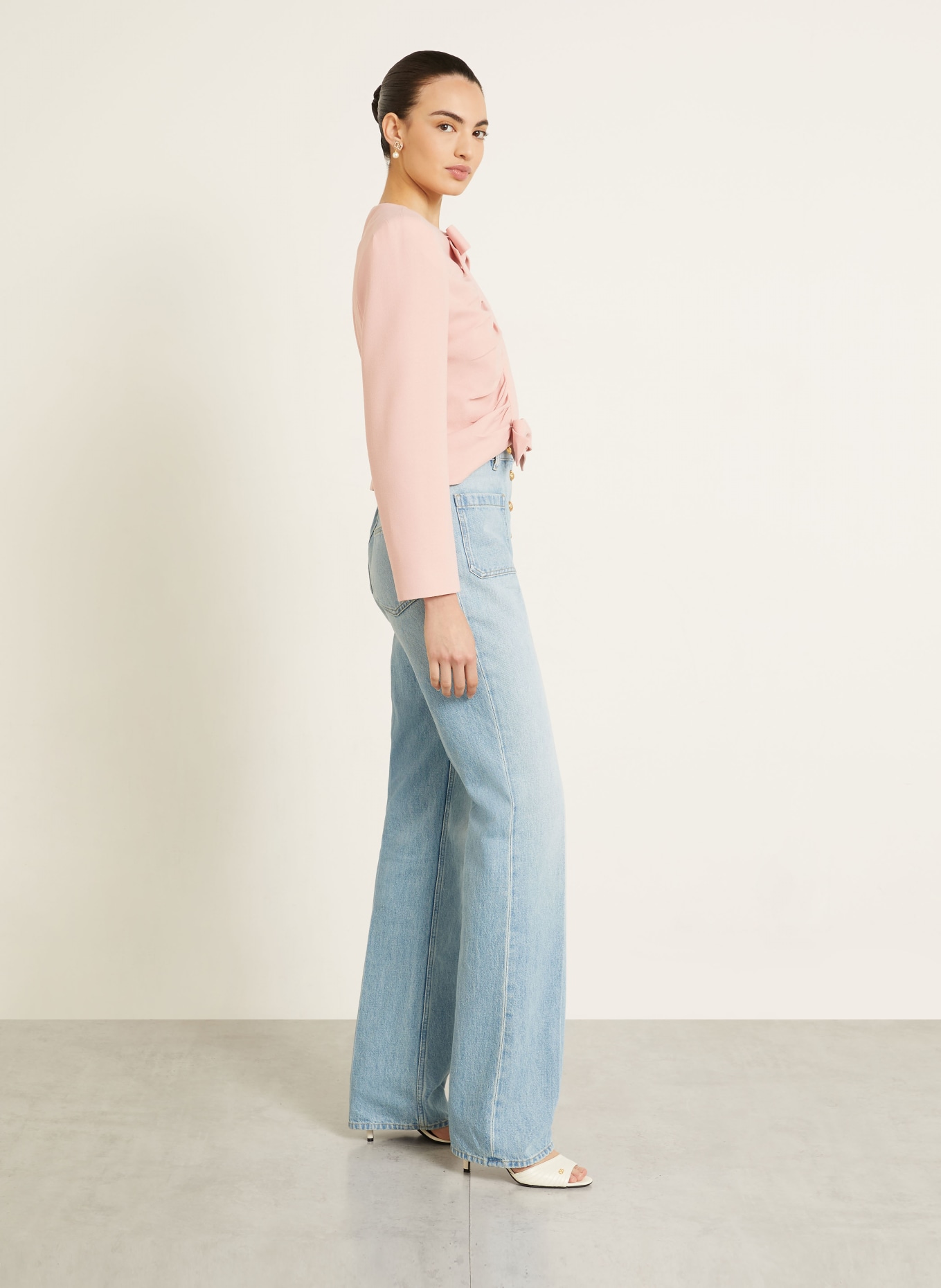 VALENTINO Bootcut-jeans: FLX DENIM LAV DIRTY BLU CHIARO