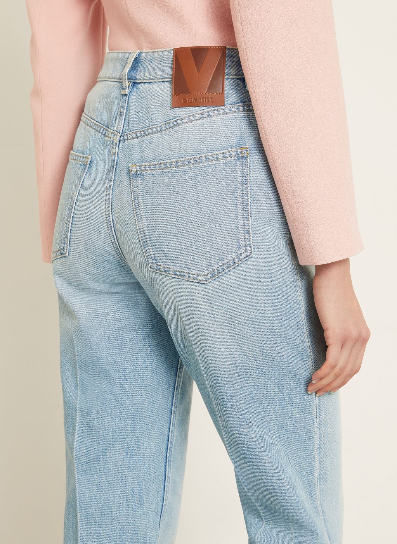 VALENTINO Bootcut-jeans: FLX DENIM LAV DIRTY BLU CHIARO