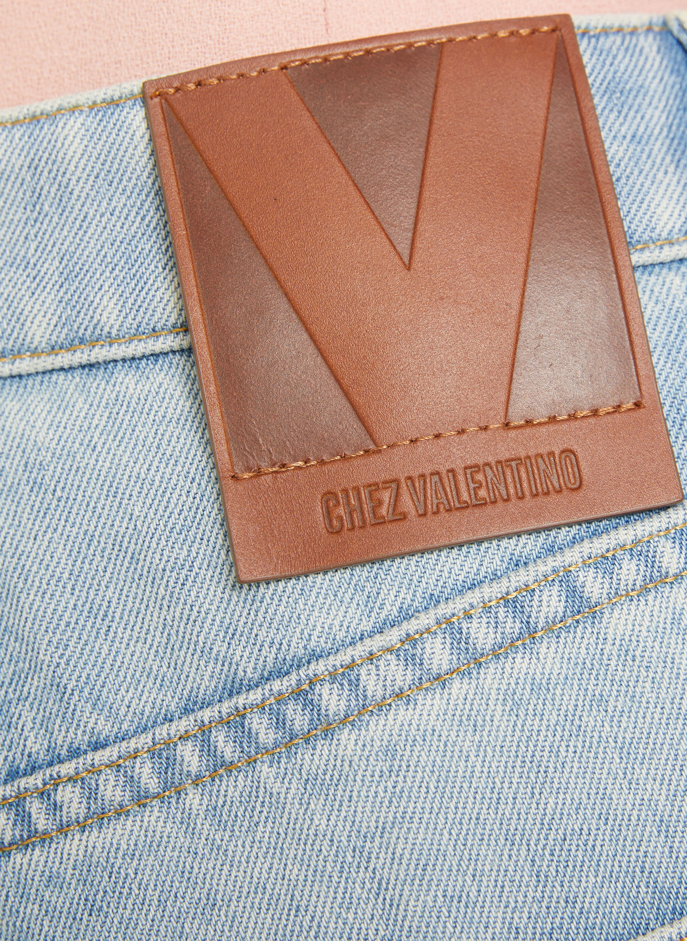 VALENTINO Bootcut-jeans: FLX DENIM LAV DIRTY BLU CHIARO