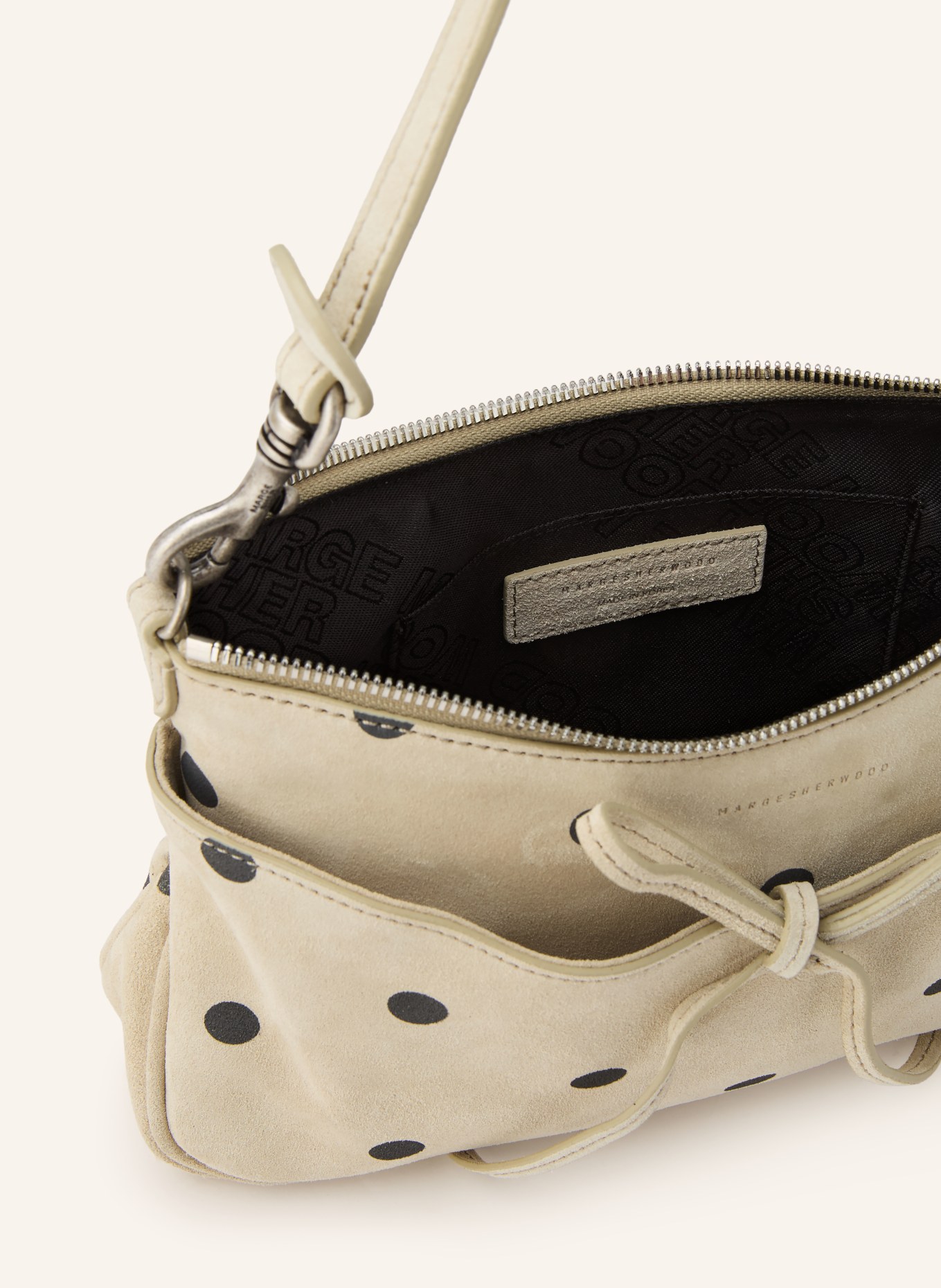 MARGE SHERWOOD Handtas RIBBON POCHETTE: BEIGE / ZWART