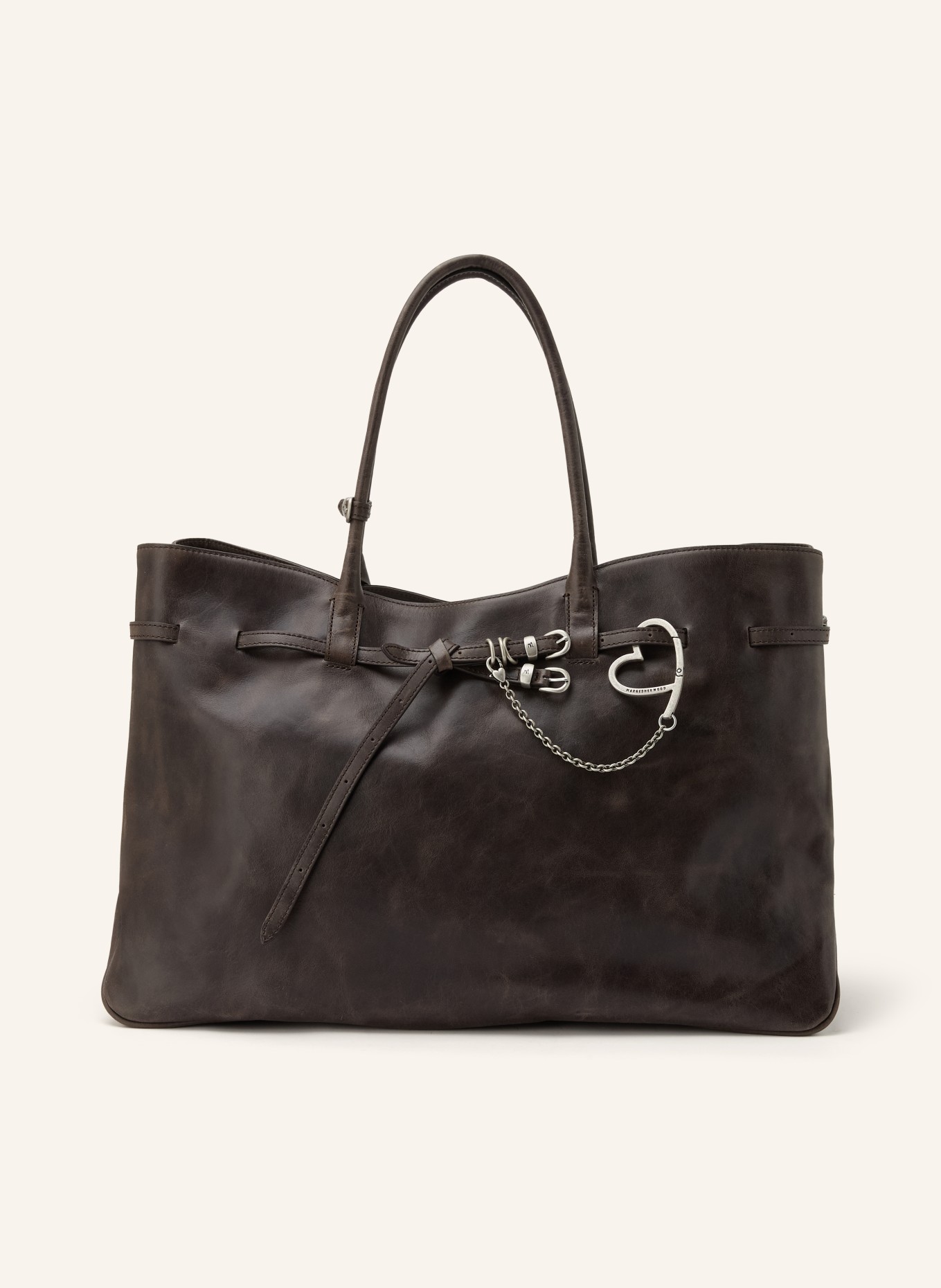 MARGE SHERWOOD Shopper GRANDMA USED BAG XL: MARRON FONCÉ / ZILVER