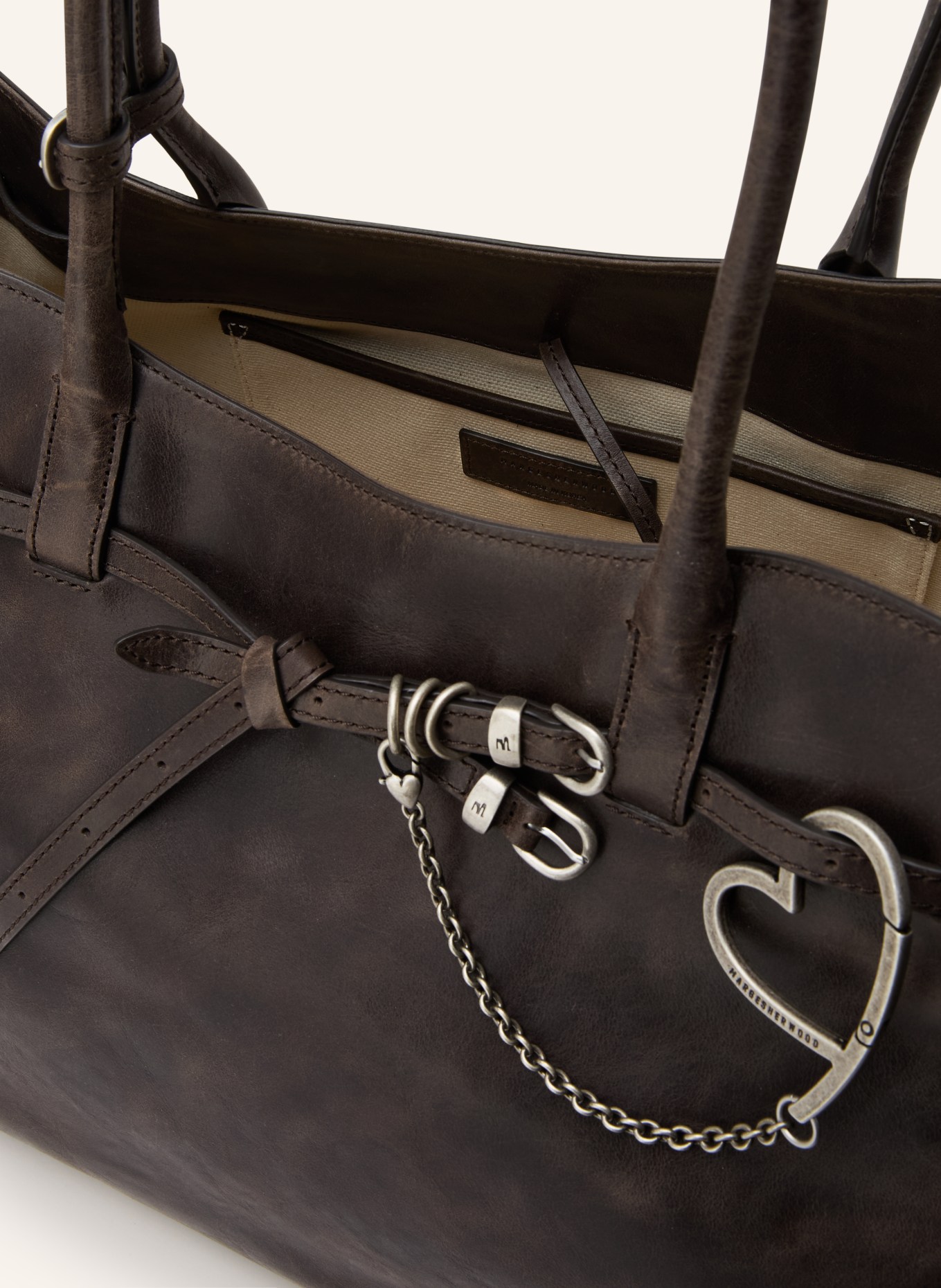 MARGE SHERWOOD Shopper GRANDMA USED BAG XL: MARRON FONCÉ / ZILVER