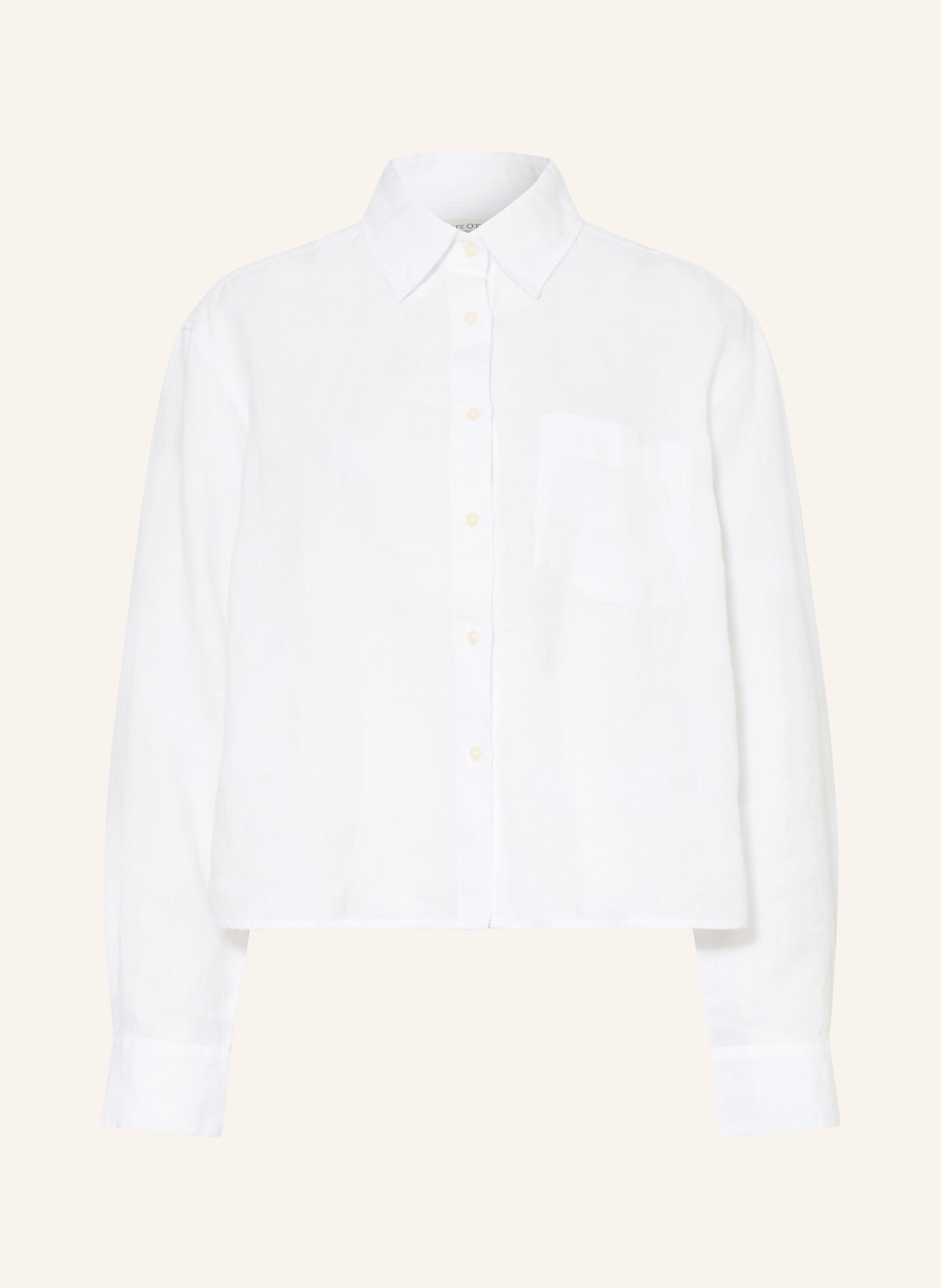Marc O'Polo Hemdbluse aus Leinen: WEISS