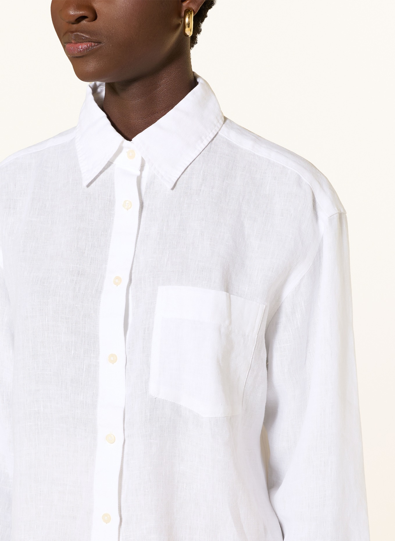 Marc O'Polo Hemdbluse aus Leinen: WEISS