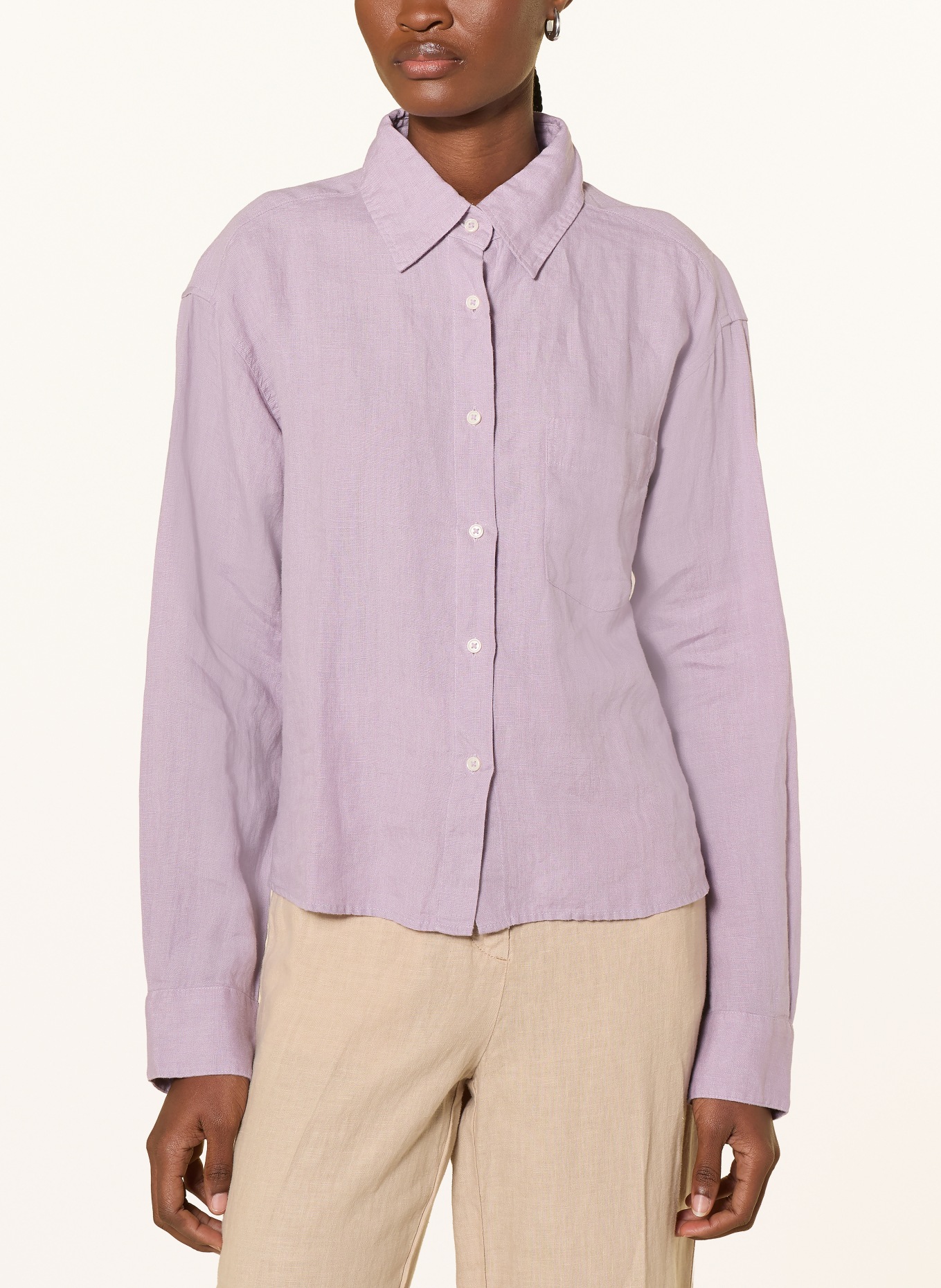 Marc O'Polo Hemdbluse aus Leinen: HELLLILA