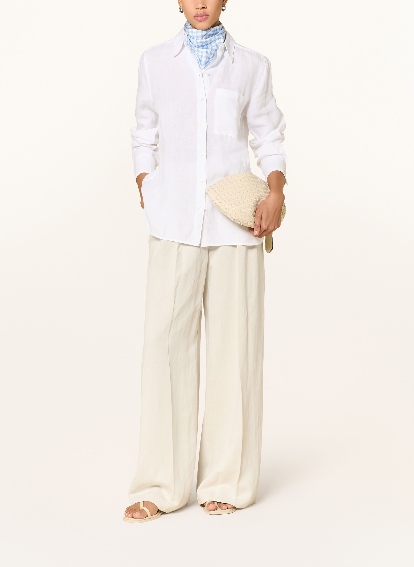 Marc O'Polo Marlenehose mit Leinen: BEIGE