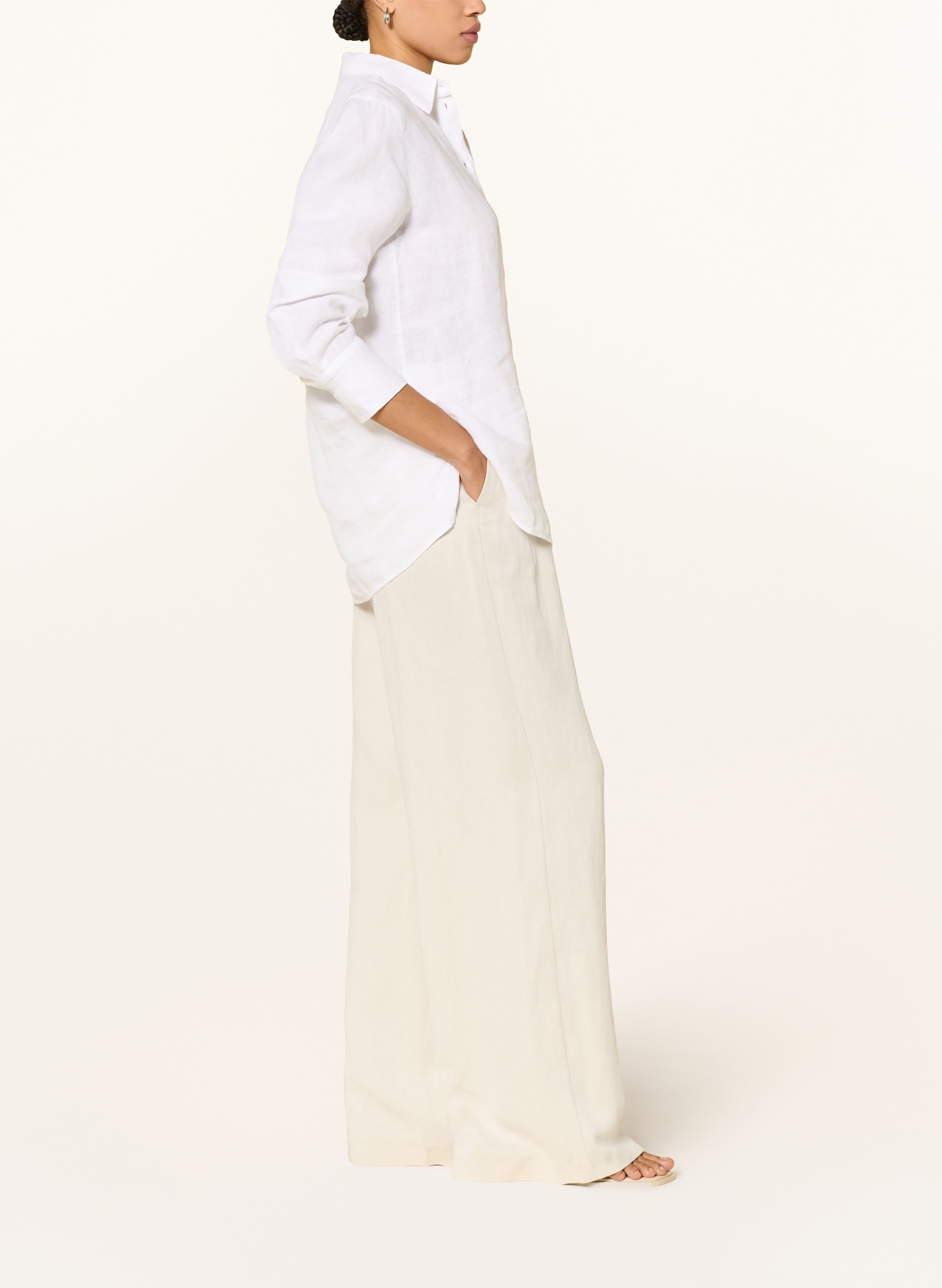 Marc O'Polo Marlenehose mit Leinen: BEIGE