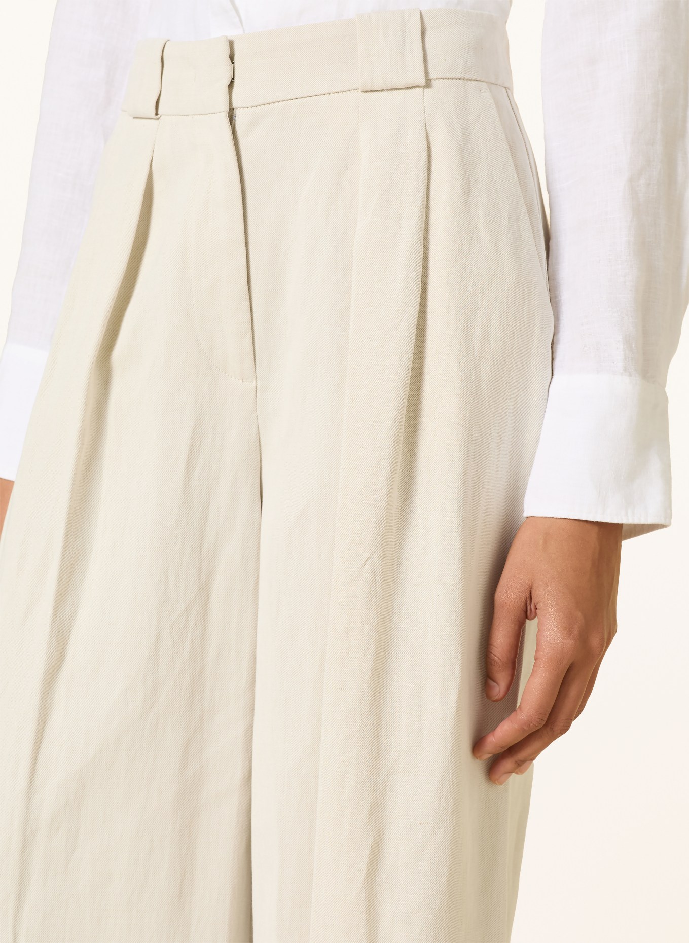 Marc O'Polo Marlenehose mit Leinen: BEIGE