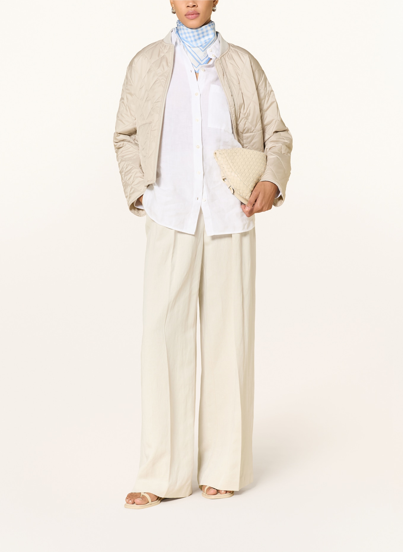 Marc O'Polo Marlenehose mit Leinen: BEIGE