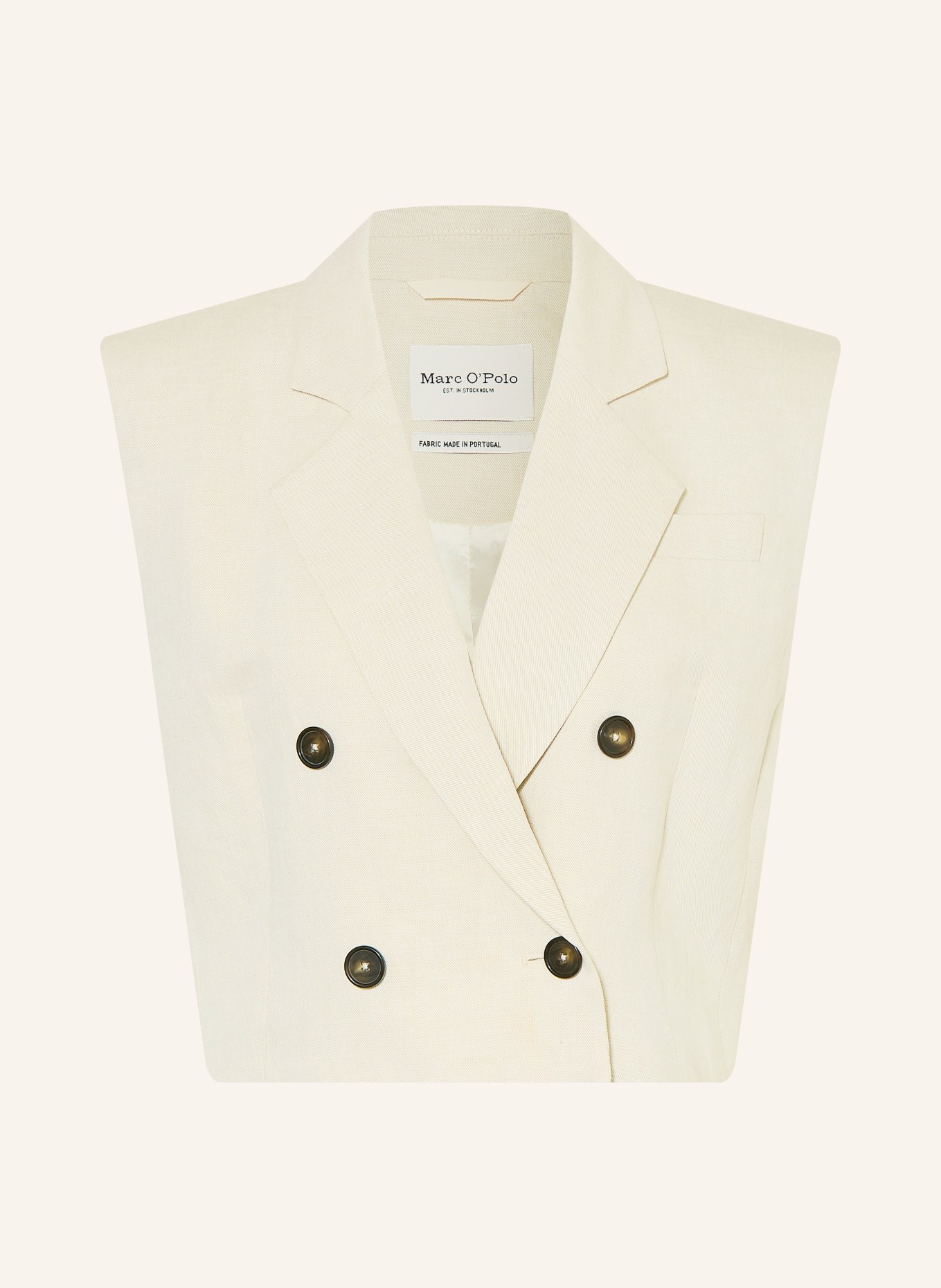 Marc O'Polo Blazerweste mit Leinen: CREME