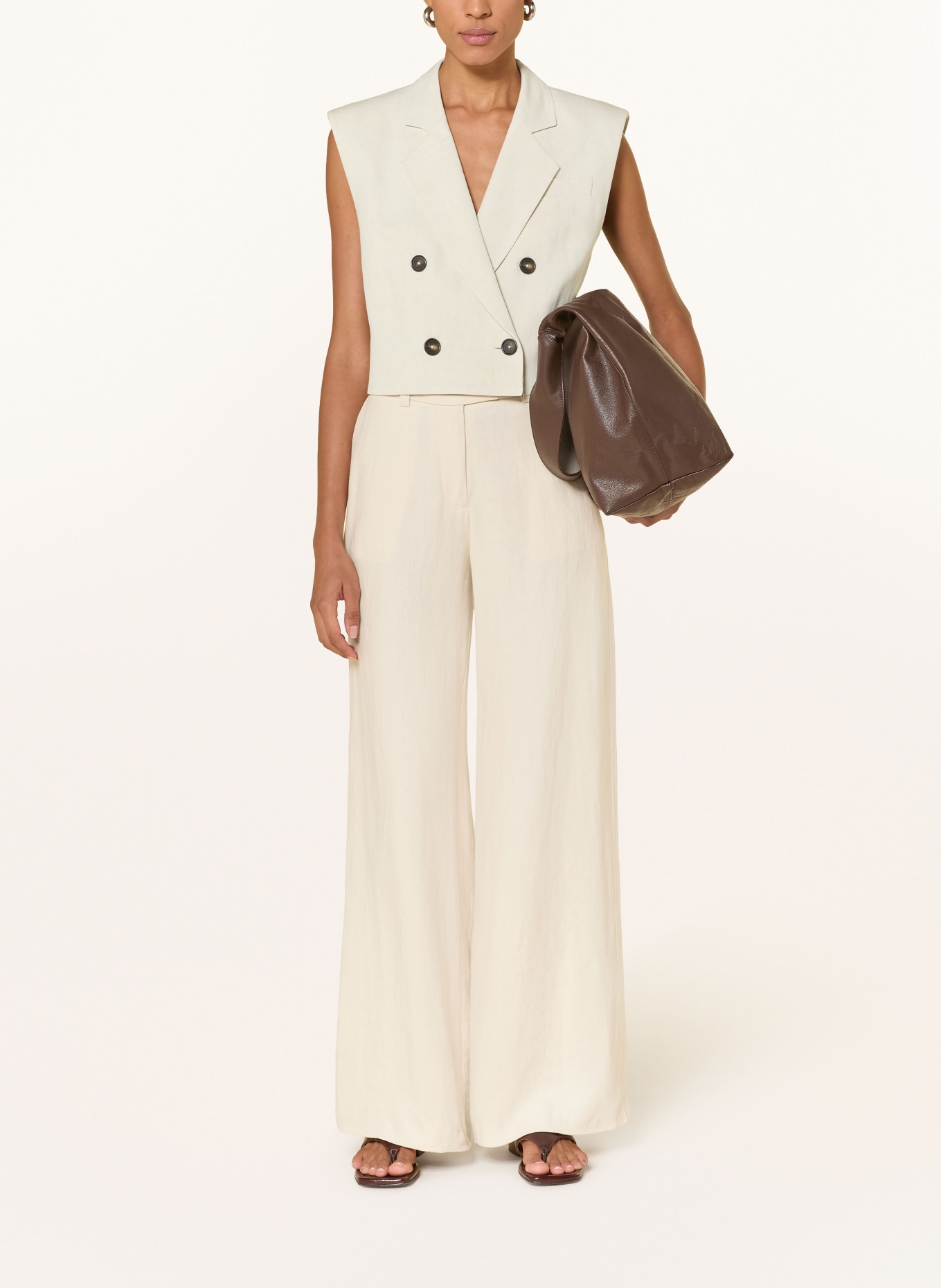 Marc O'Polo Blazerweste mit Leinen: CREME