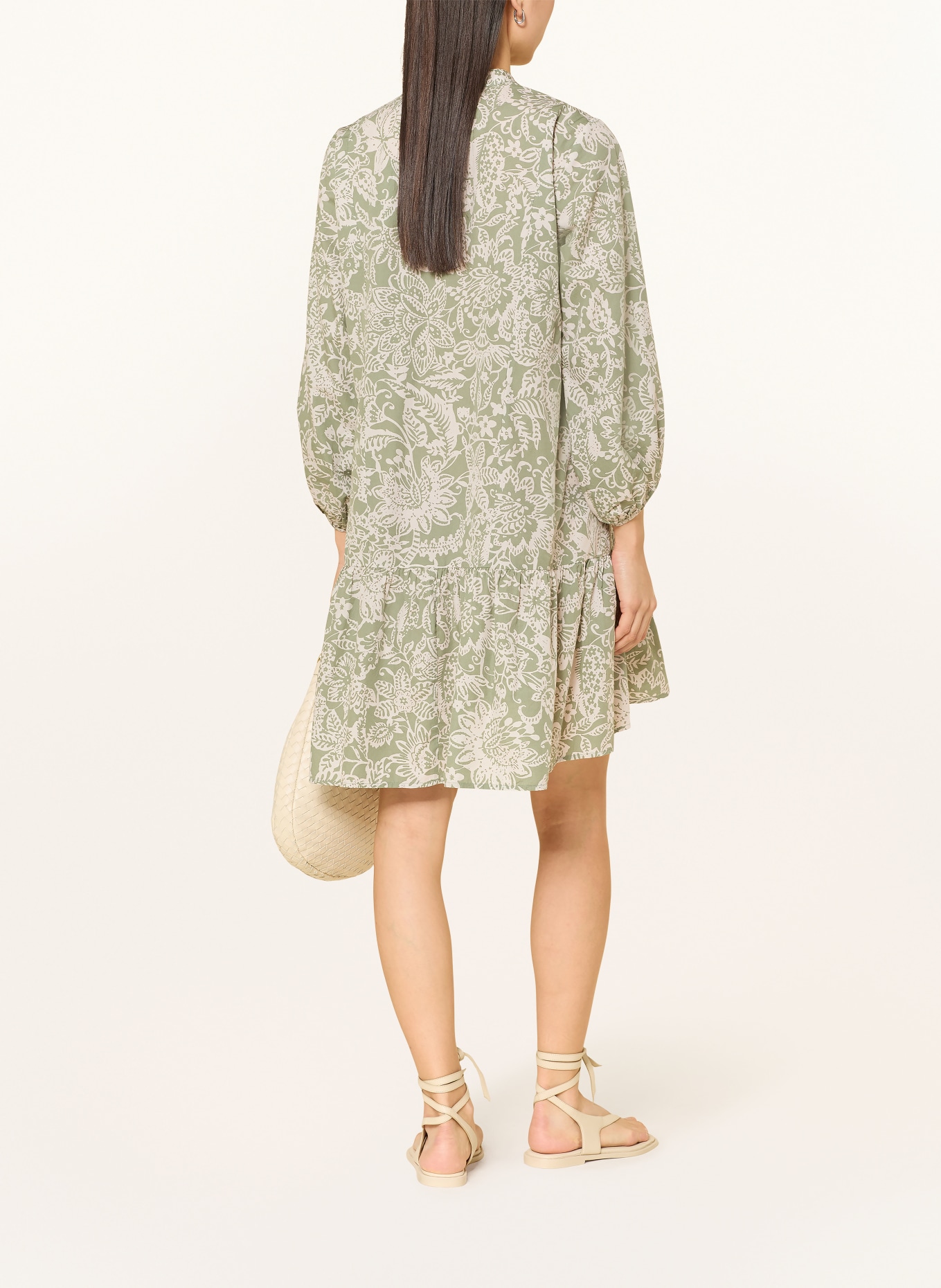 Marc O'Polo Kleid mit Rüschen: WEISS / HELLGRÜN