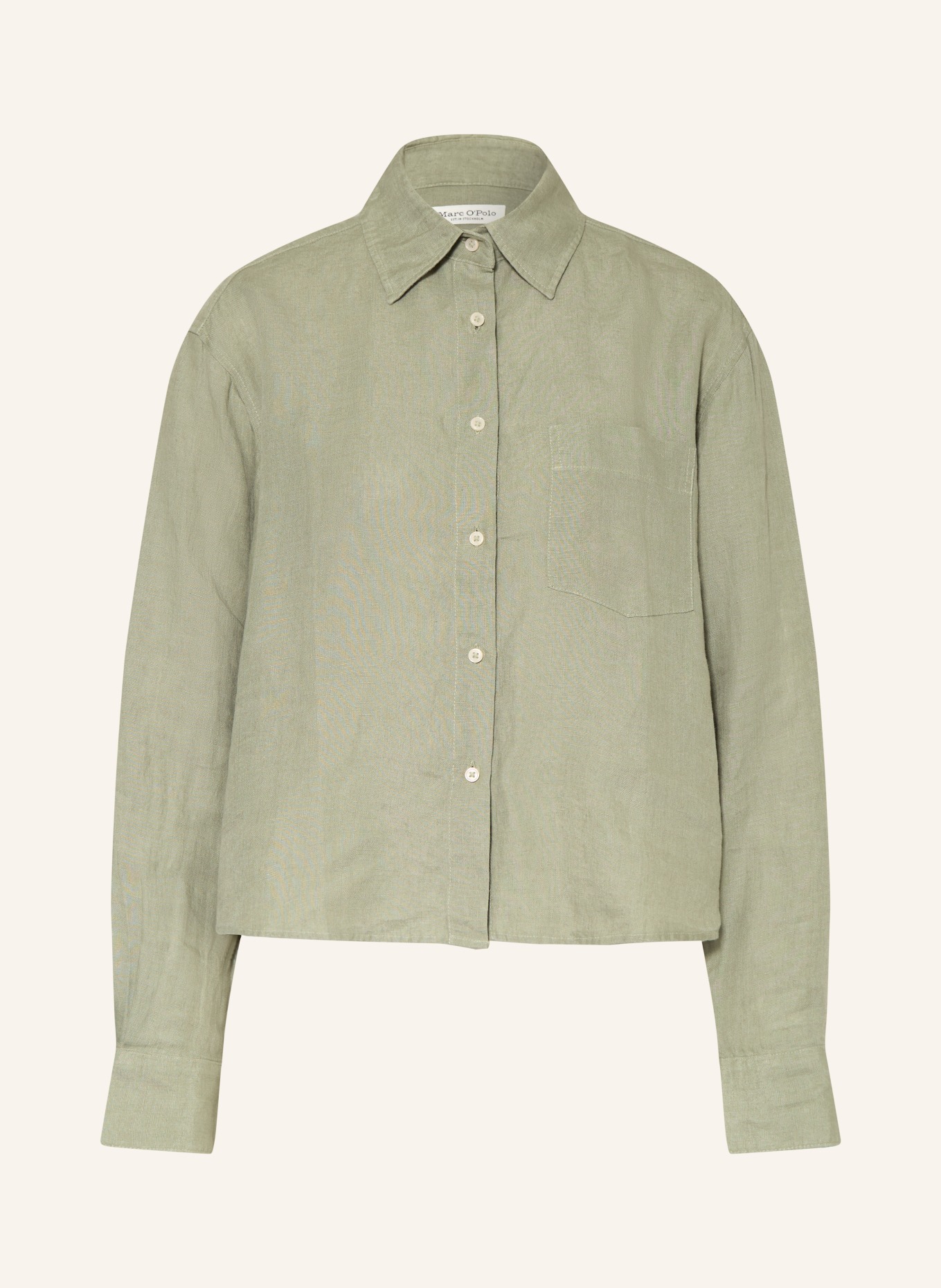 Marc O'Polo Hemdbluse aus Leinen: GRÜN