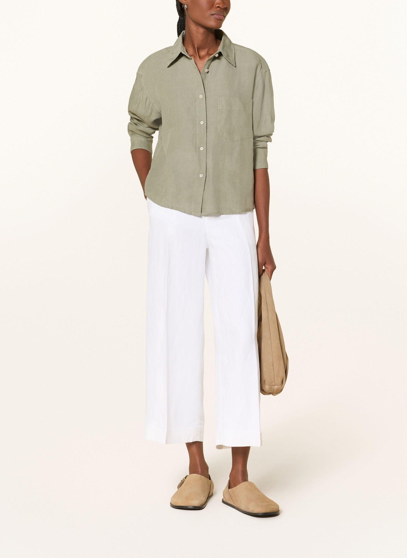 Marc O'Polo Hemdbluse aus Leinen: GRÜN