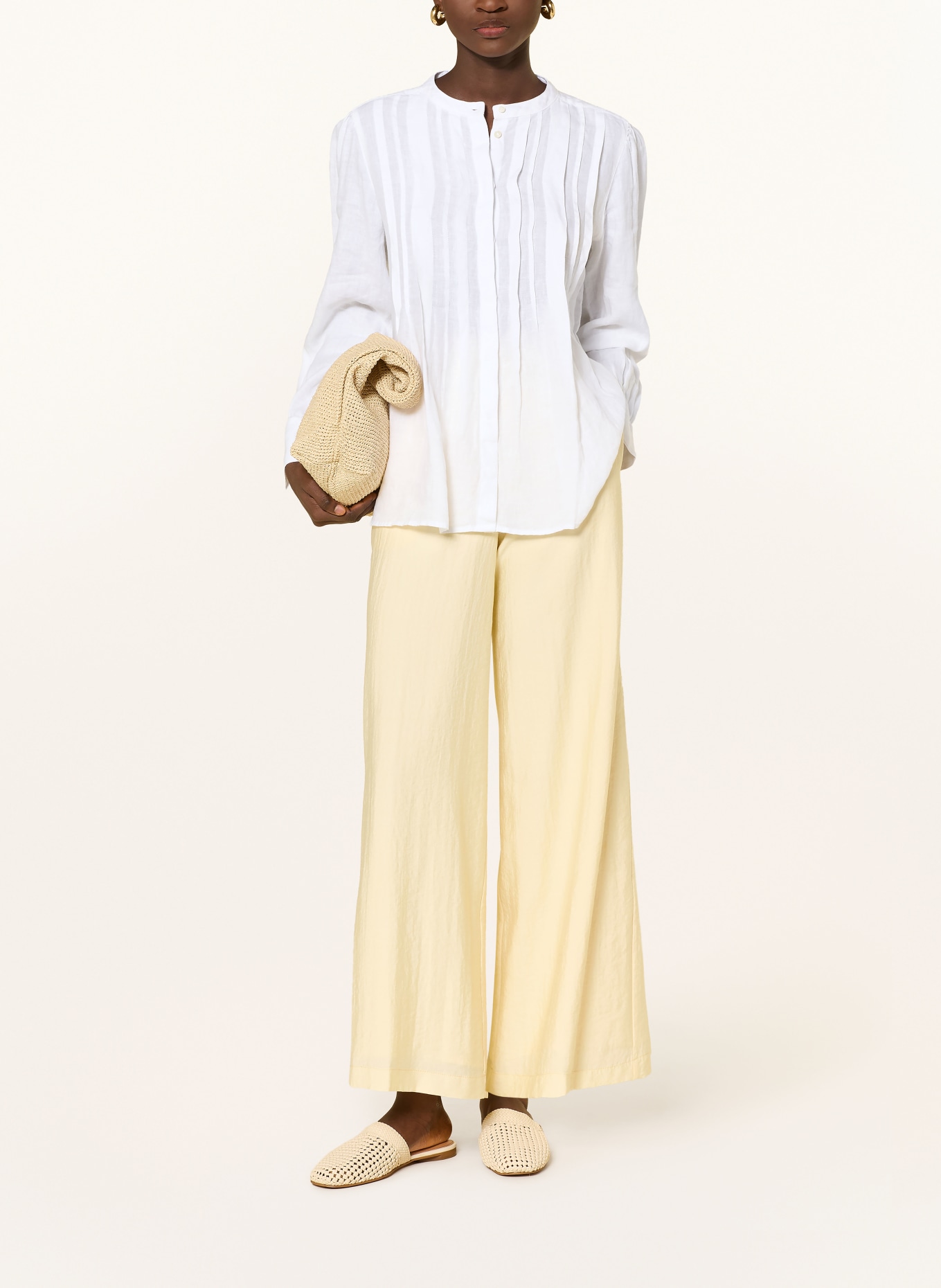 Marc O'Polo Bluse mit Leinen: WEISS