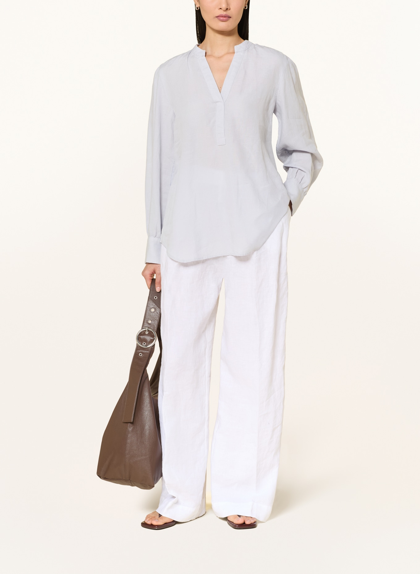 Marc O'Polo Linnen overhemd: LICHTBLAUW