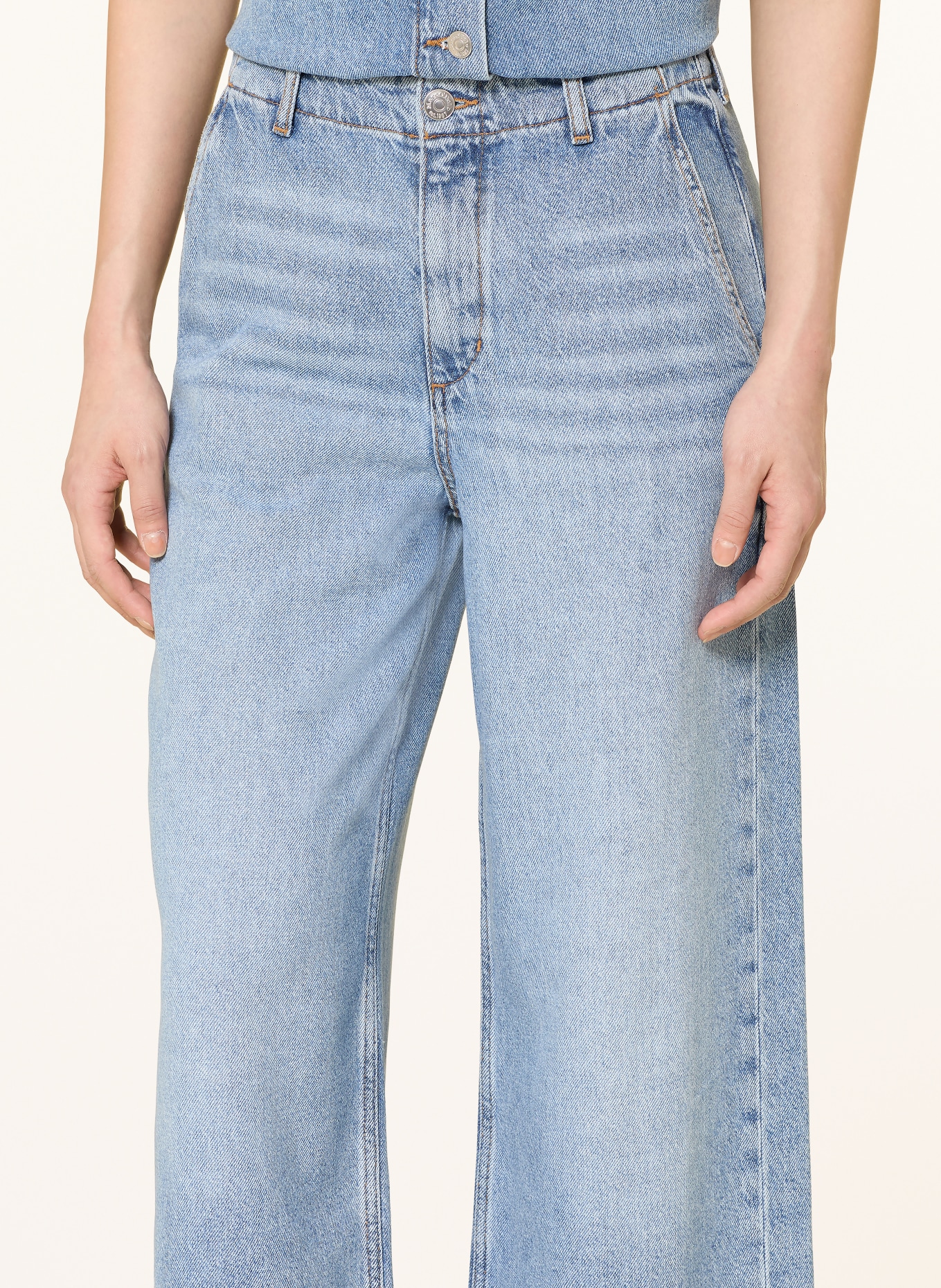 Marc O'Polo Wide Leg Jeans: 016 rigid light blue wash
