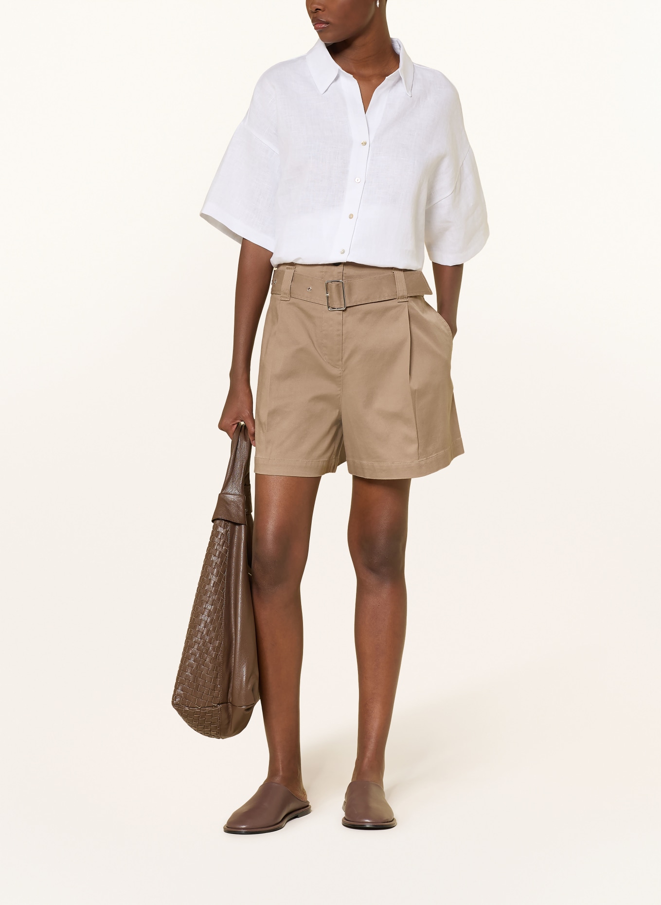 Marc O'Polo Paperbag-Shorts: BEIGE
