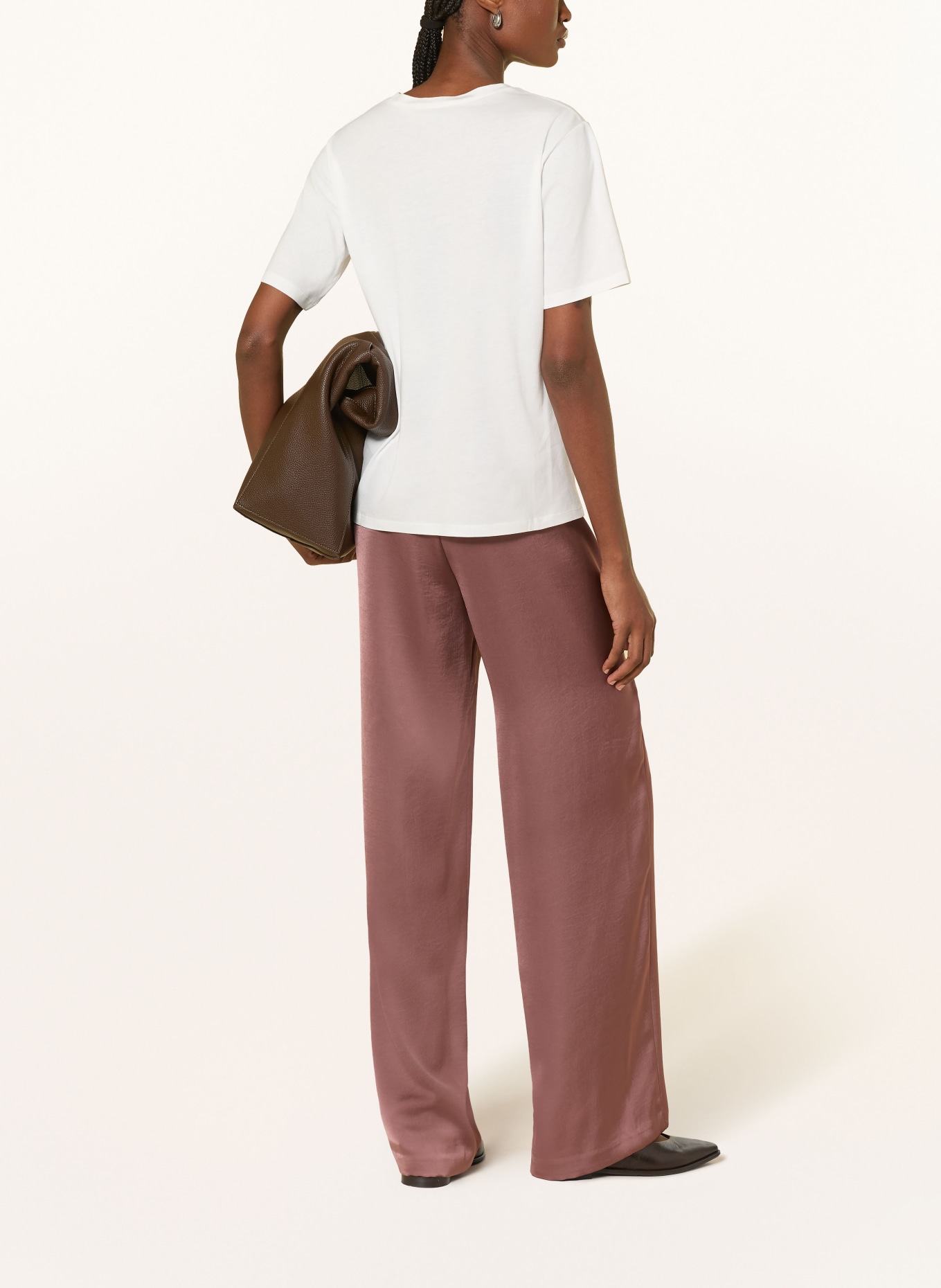 monari T-Shirt mit Schmucksteinen: CREME / ALTROSA / ROSA